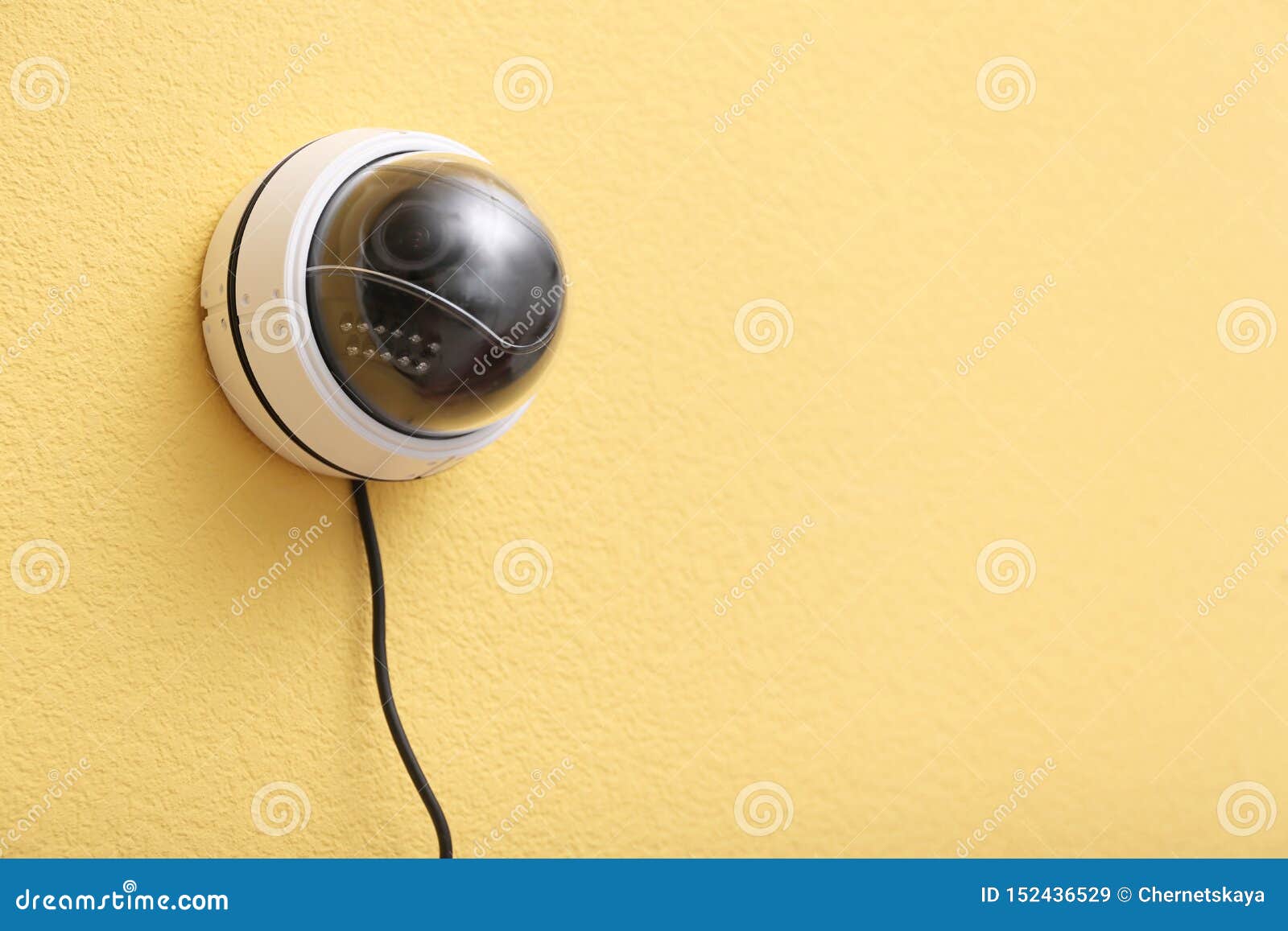 Modern CCTV Security Camera on Yellow Wall Stock Image Image of house, danger 152436529