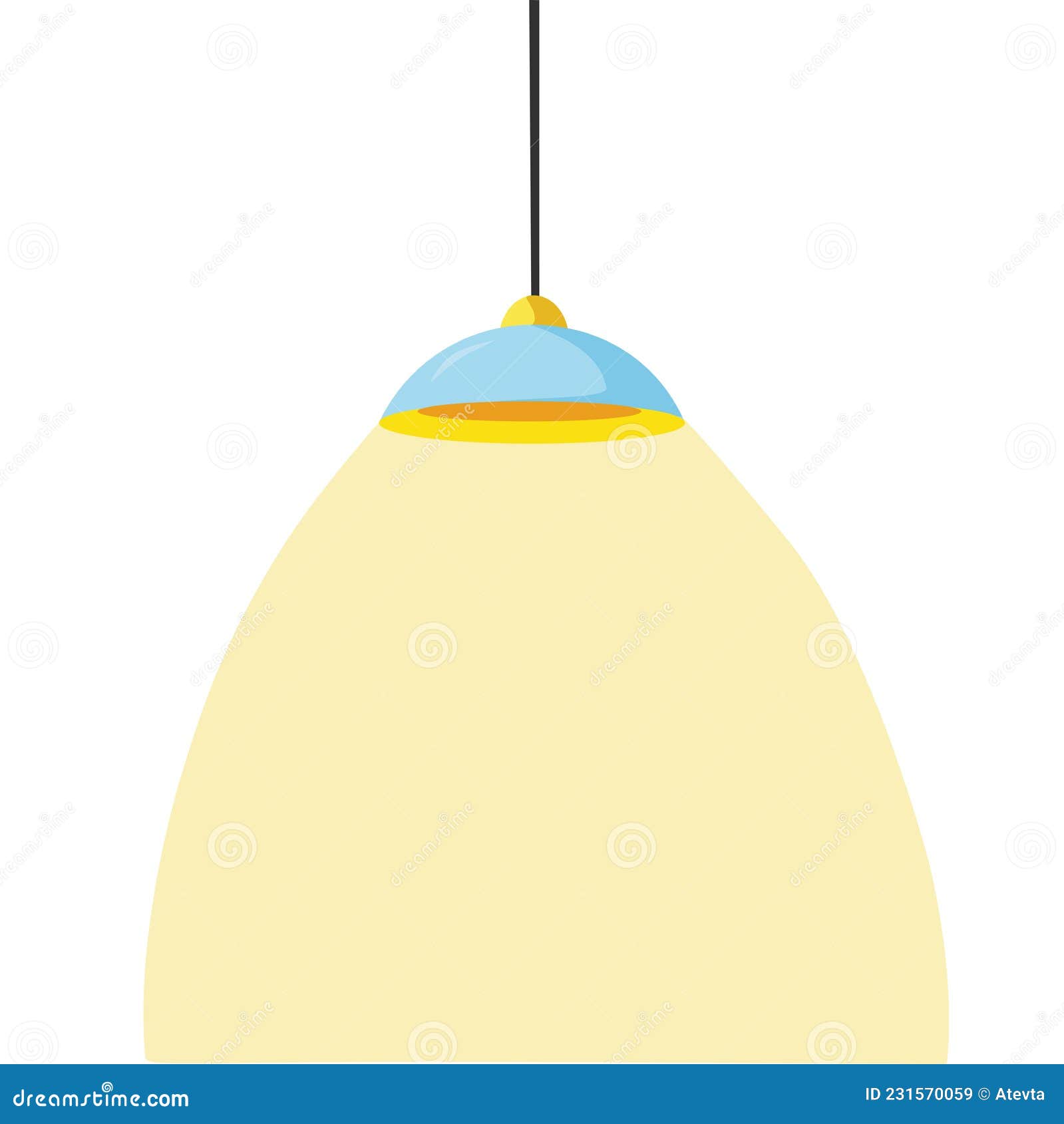 Modern Ceiling Lamp in Cartoon Style. a Chandelier Hanging on a Cable
