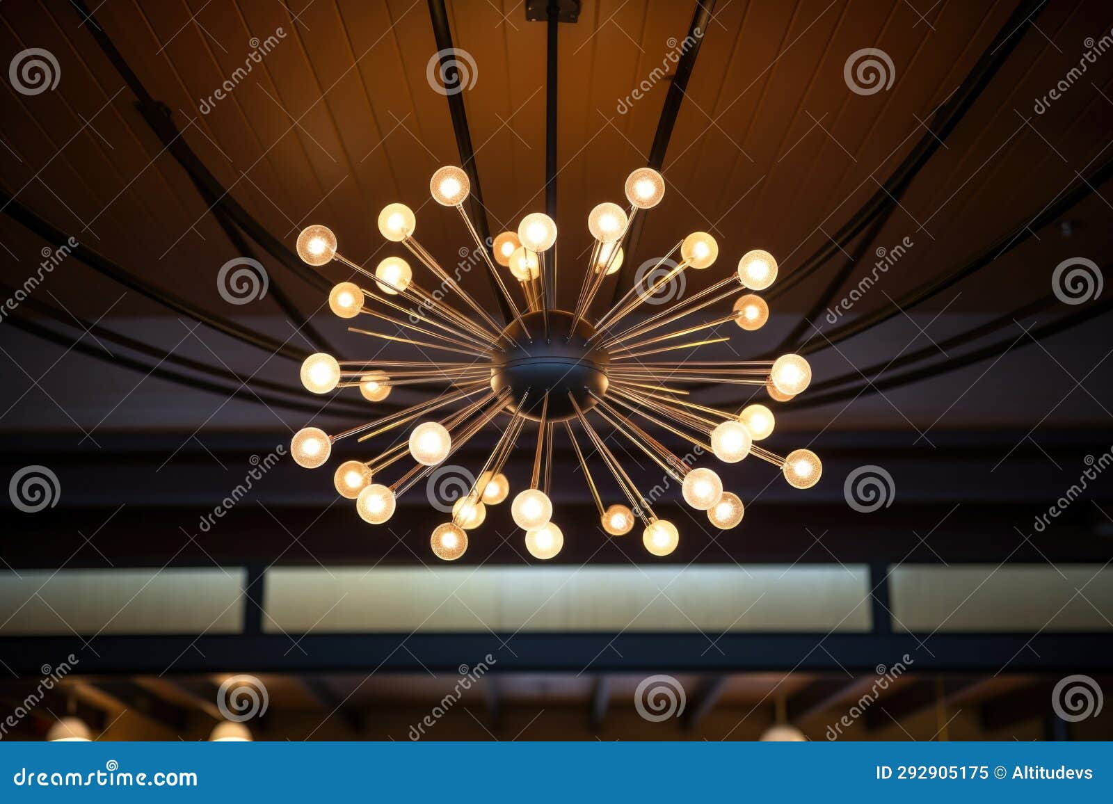 Modern Ceiling Light Fixture in a Restaurant Stock Image Image of contemporary, dining 292905175