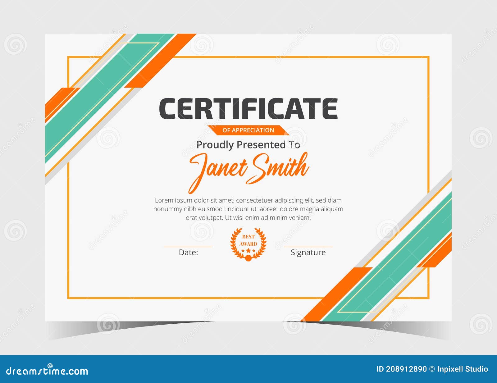 Modern Certificate Template Certificate Design Certificate Template