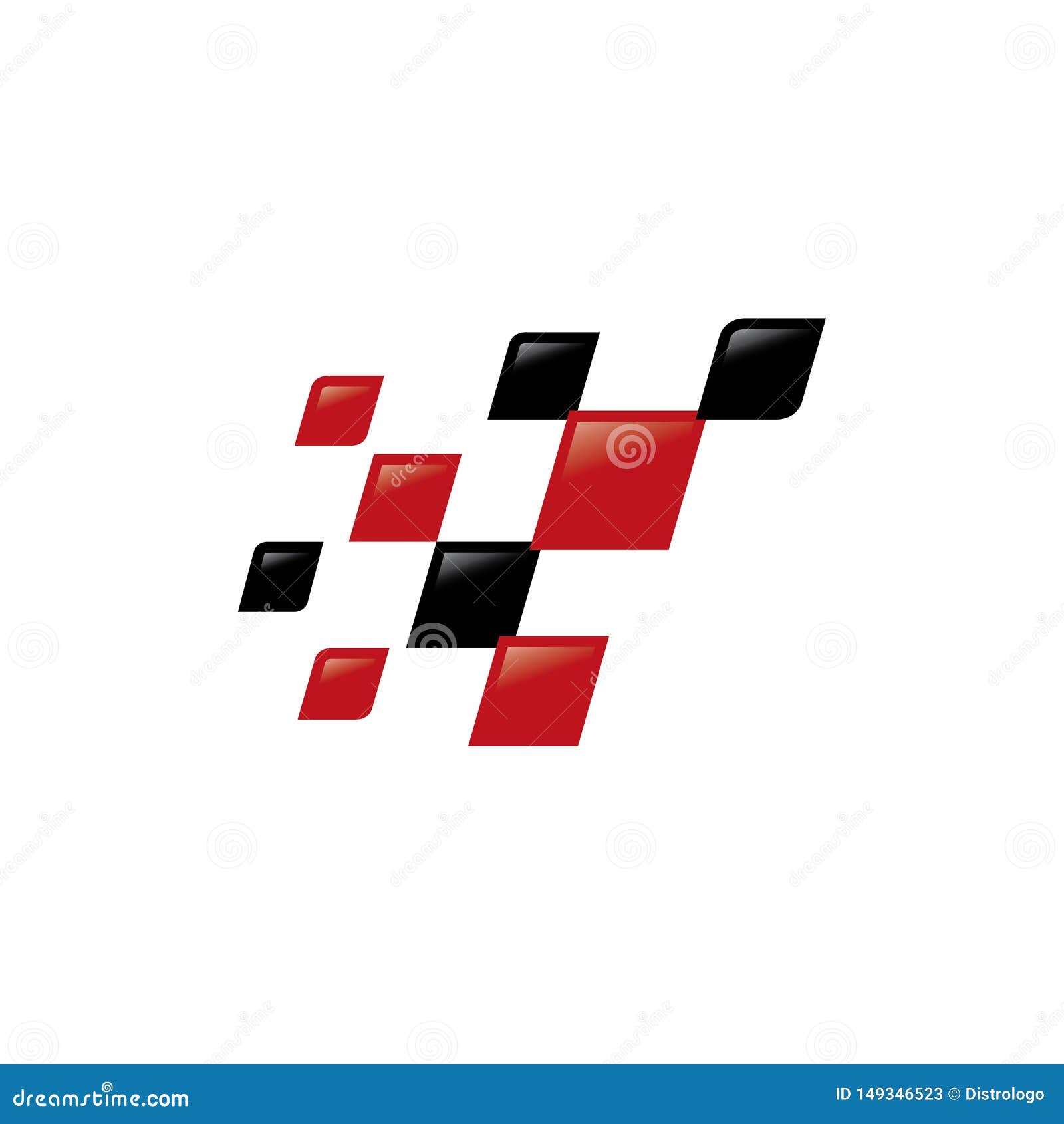 Modern Checkered Flag Logo Template. Race Flag Vector Icon Symbol Stock