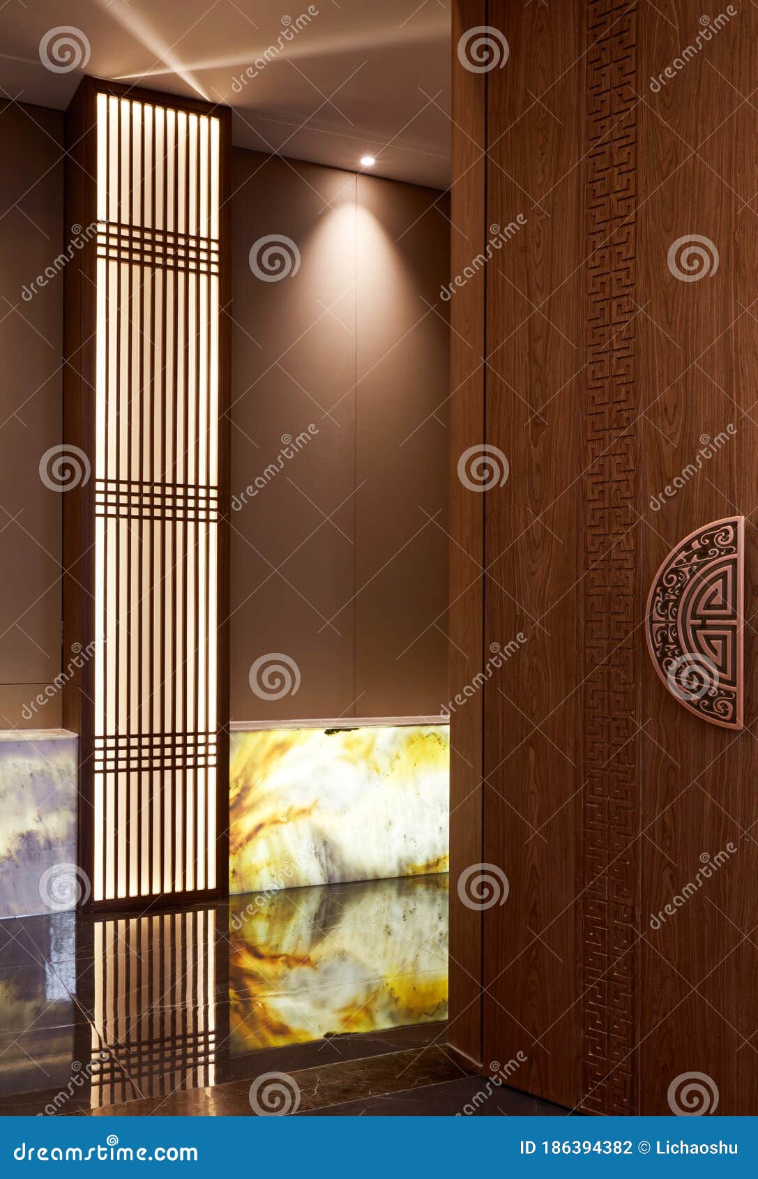 modern chinese style officeÃ¯Â¼Å close up the doors and aisles of chinese s