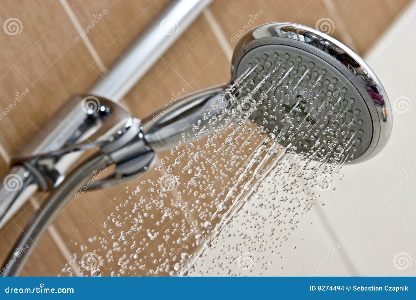 Modern chrome shower head stock photo. Image of fixture 8274494