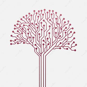 Creative Circuit Tree Vector Illustration. Stock Illustration