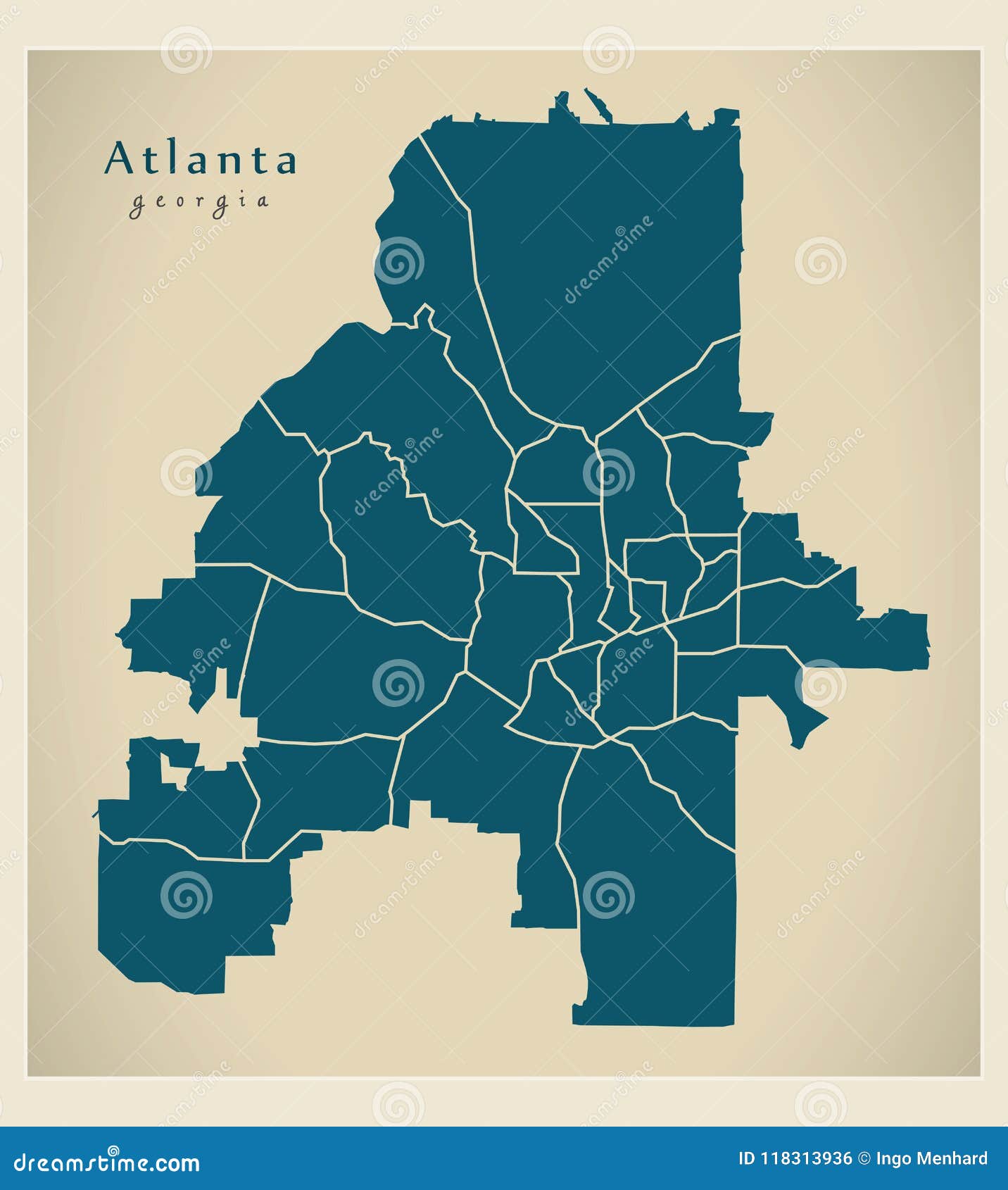 Atlanta City Map Usa 