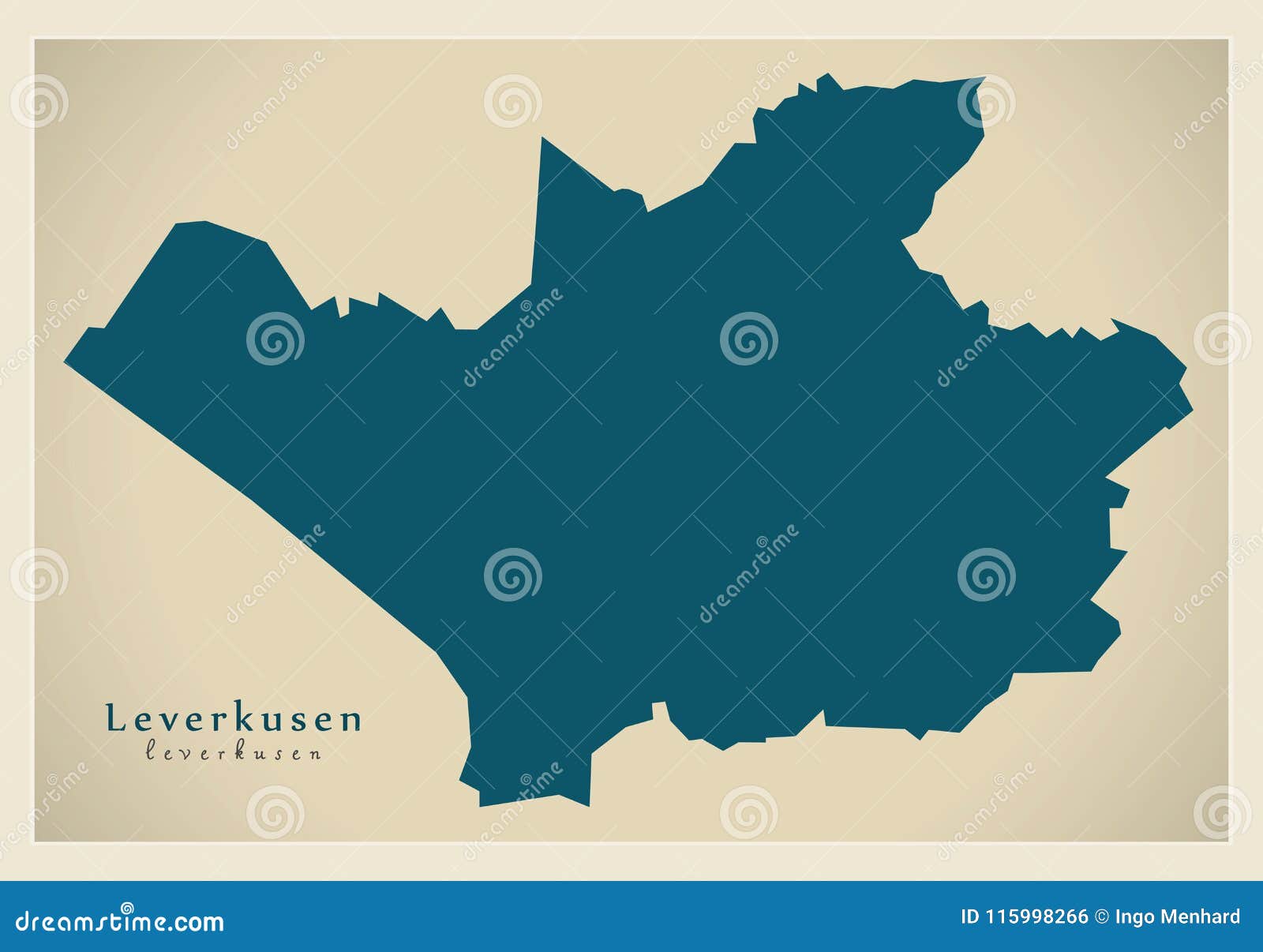 Modern City Map Leverkusen City of Germany DE Stock Vector