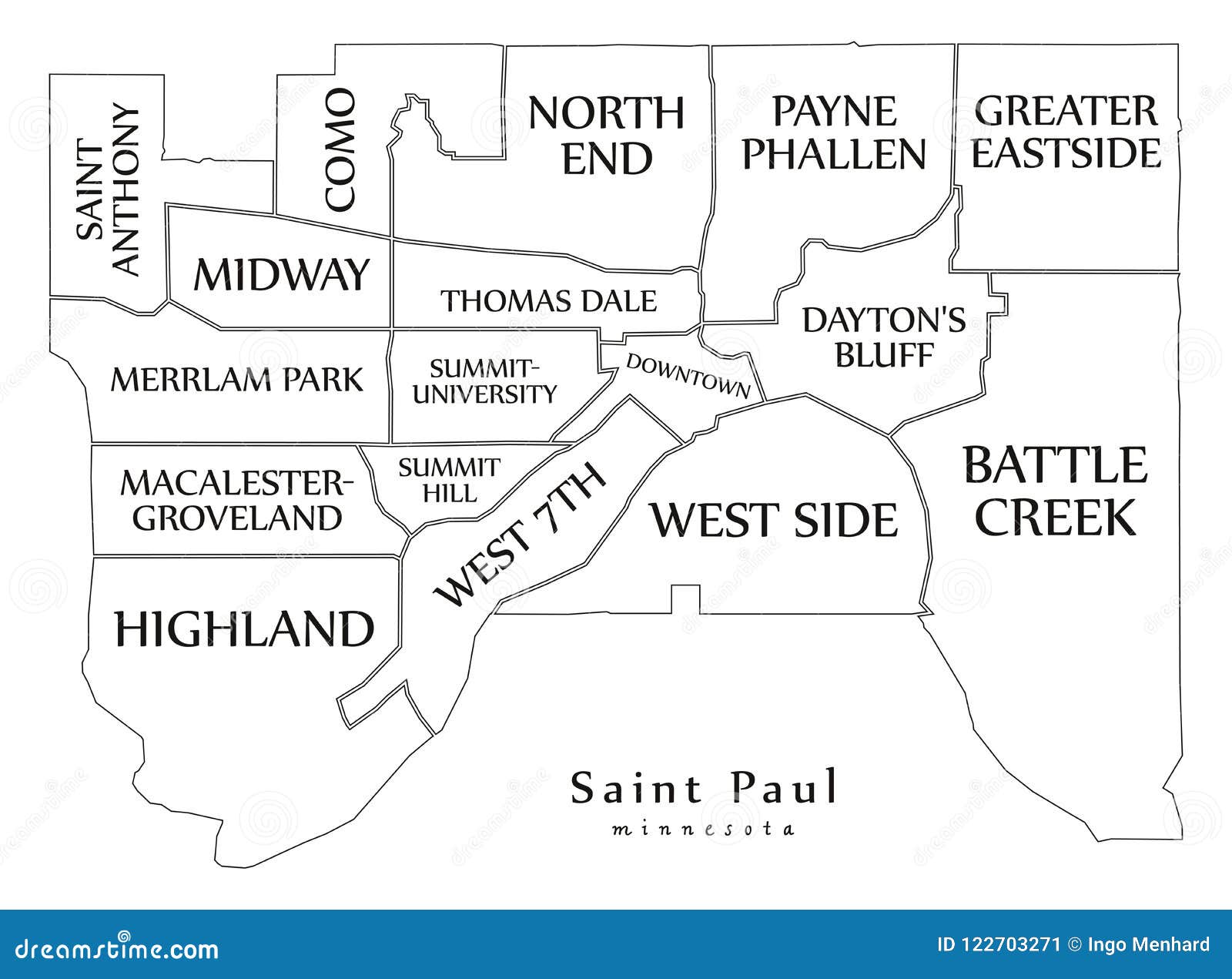 Saint Paul, Minnesota City Map by Inspirowl Design