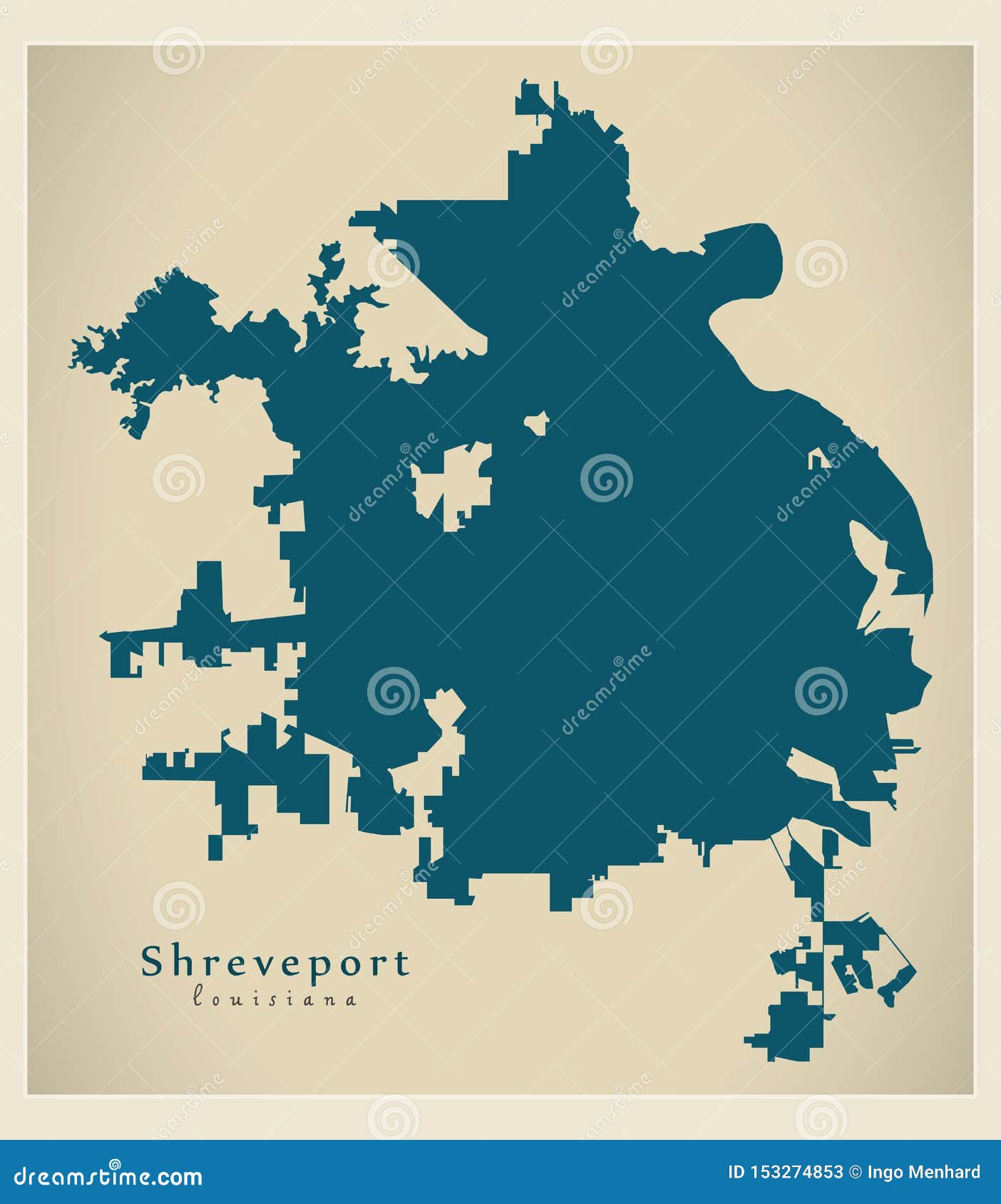 Modern City Map - Shreveport Louisiana City Of The USA Stock Vector - Illustration of simple ...