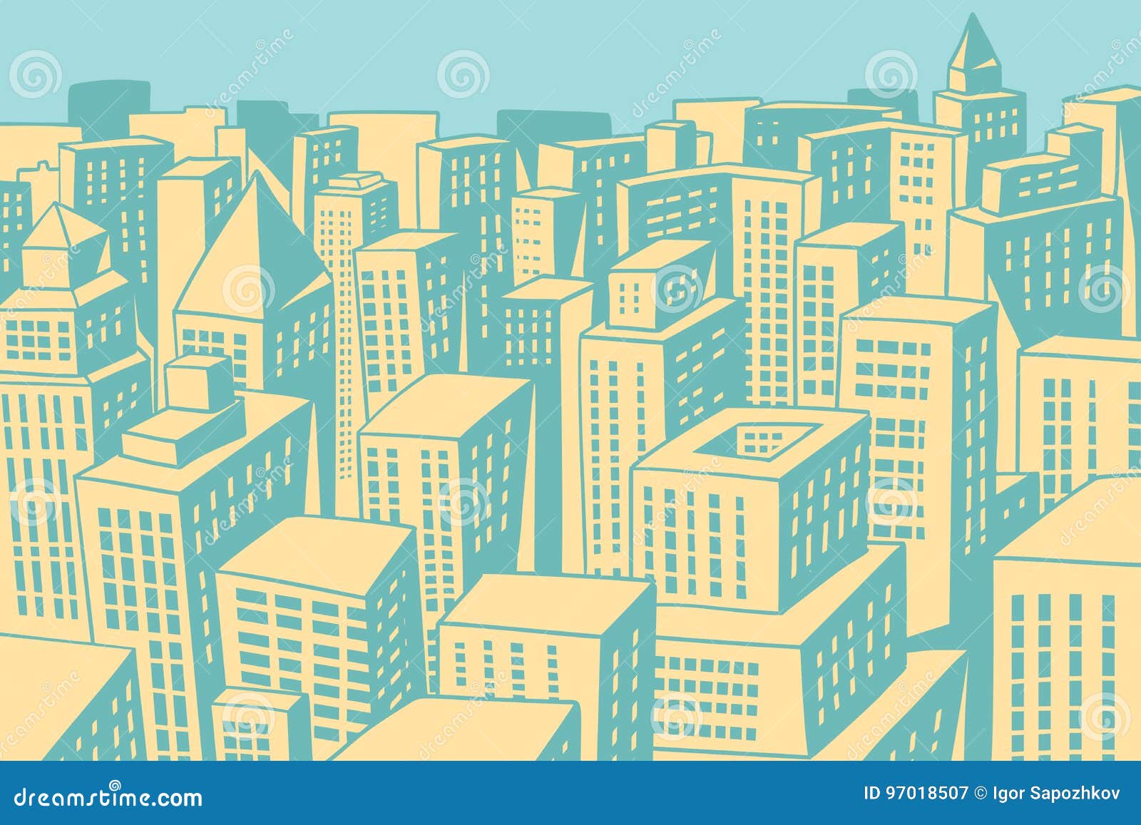 Modern City Panorama Stock Vector Illustration Of Skyscraper
