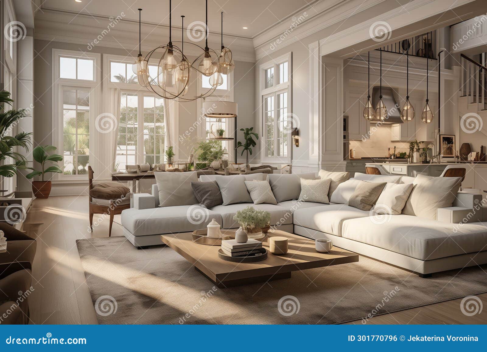 Modern Classic Interior in Light Colors Stock Photo Image of space