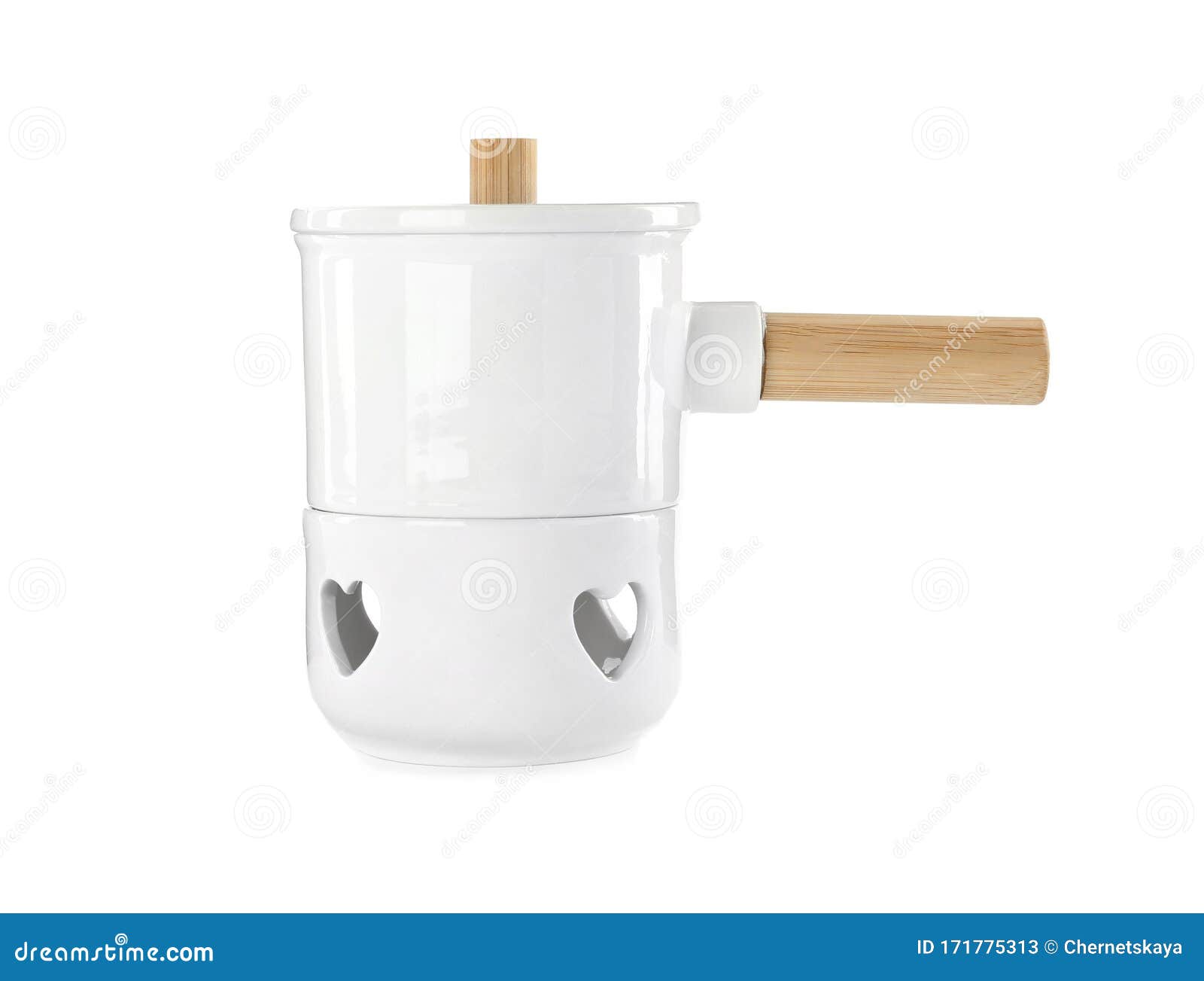 Modern Clean Fondue Pot Isolated Stock Image Image of fondu, handle