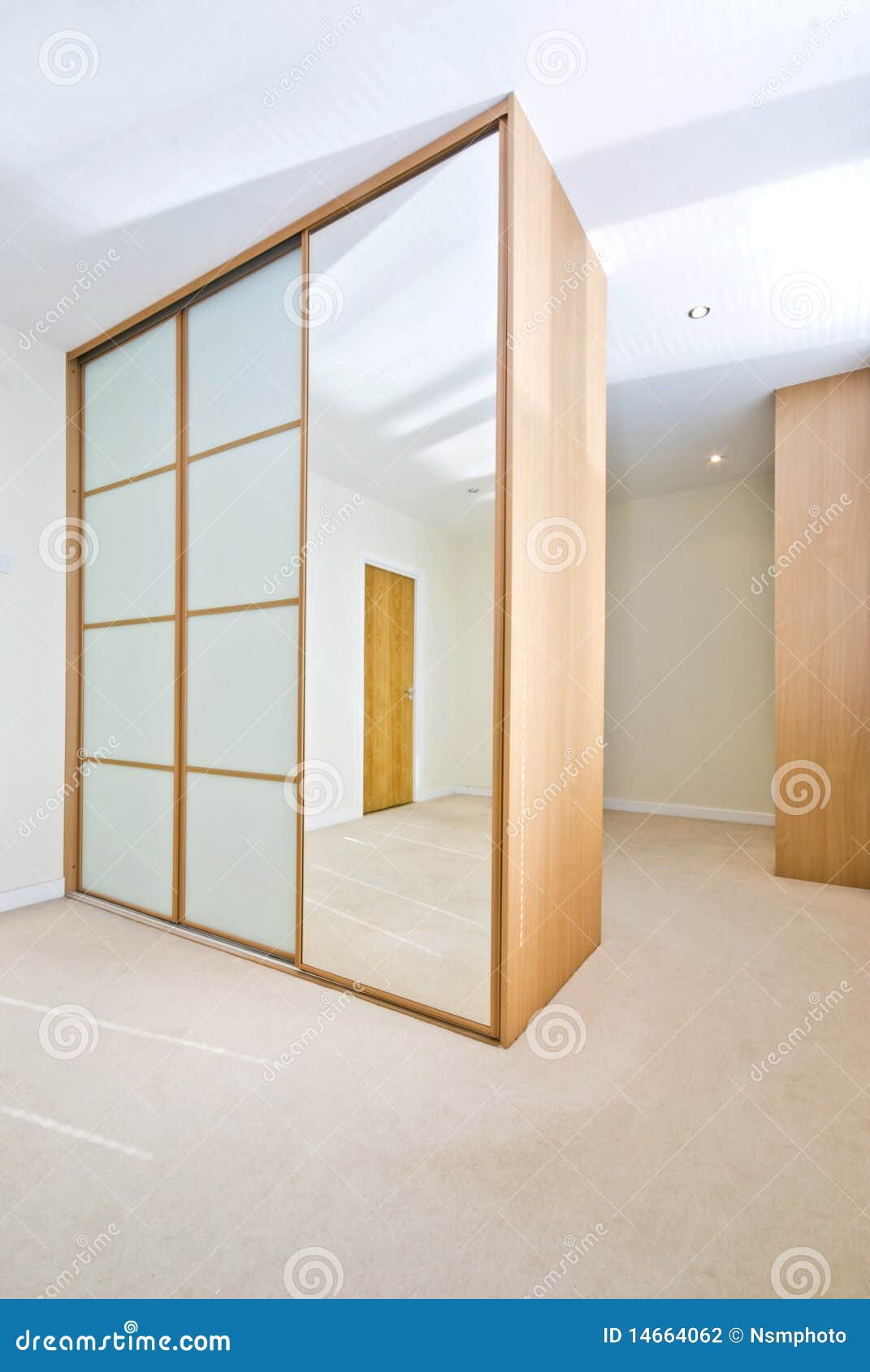 modern cloakroom with large wardrobes
