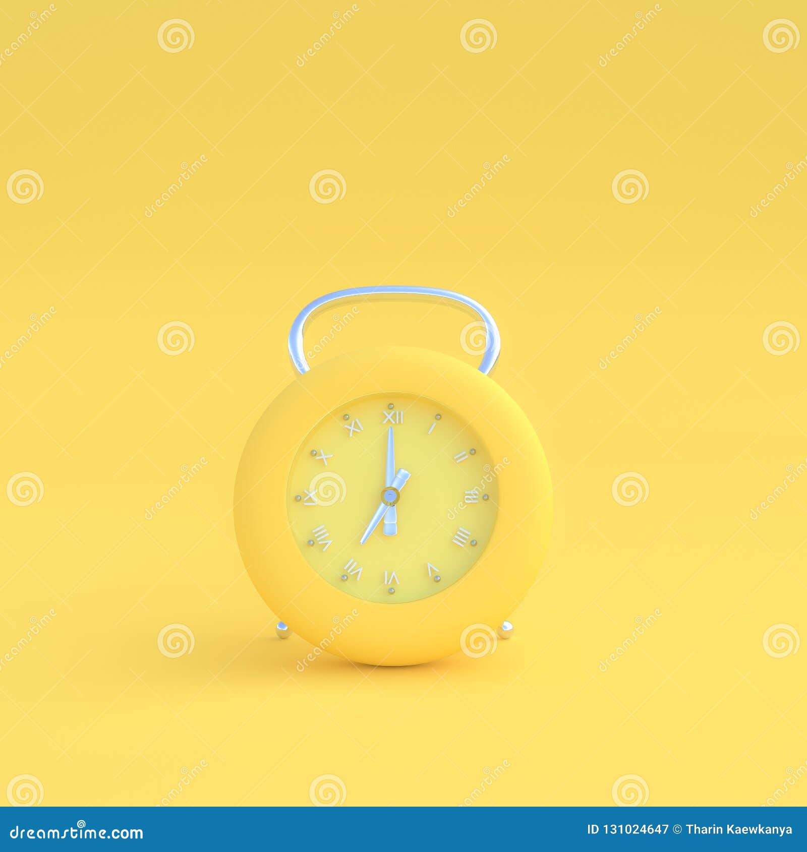 Modern Clock Pastel Yellow Color Stock Illustration Illustration of