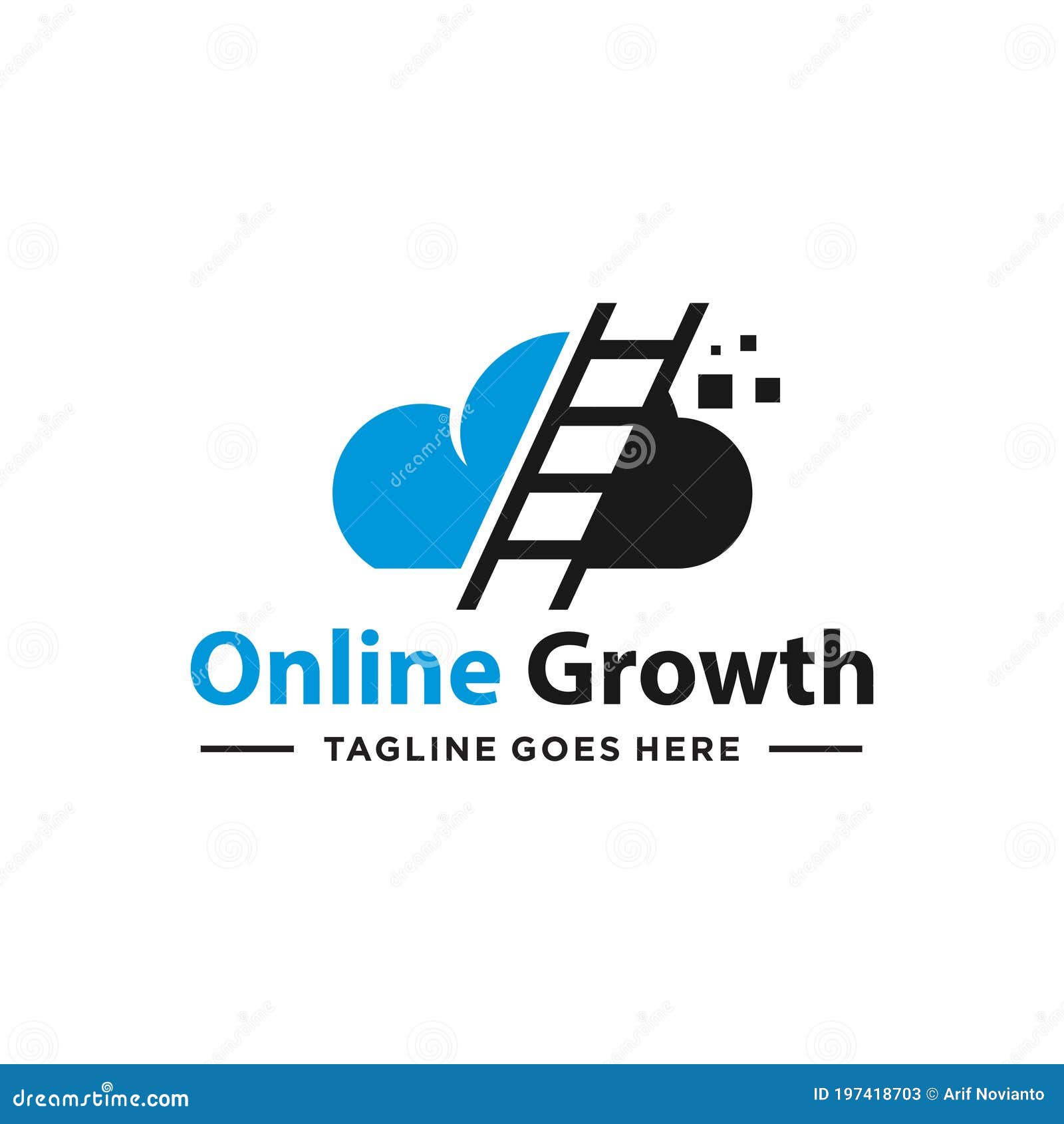 Modern cloud ladder logo stock vector. Illustration of element 197418703