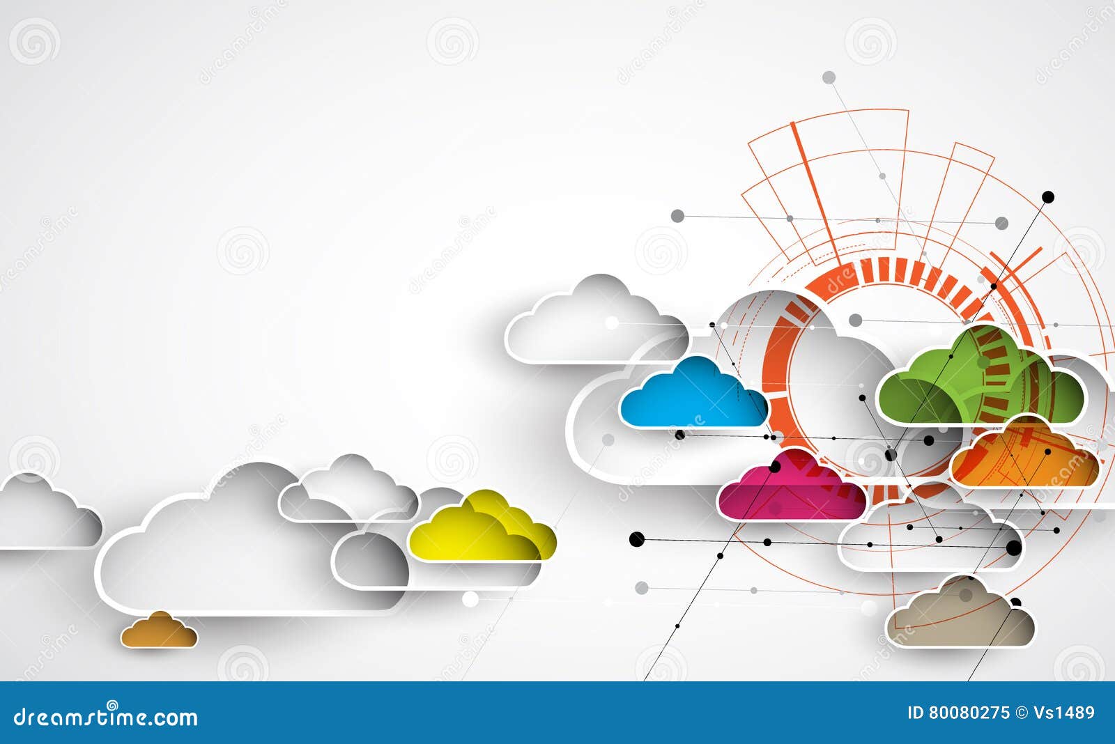 modern cloud technology. integrated digital web concept