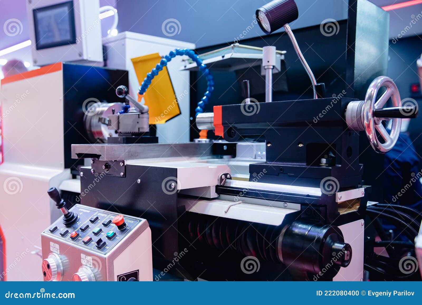 Modern CNC Metalworking Machine. Industry Automation Factory Mill Drill