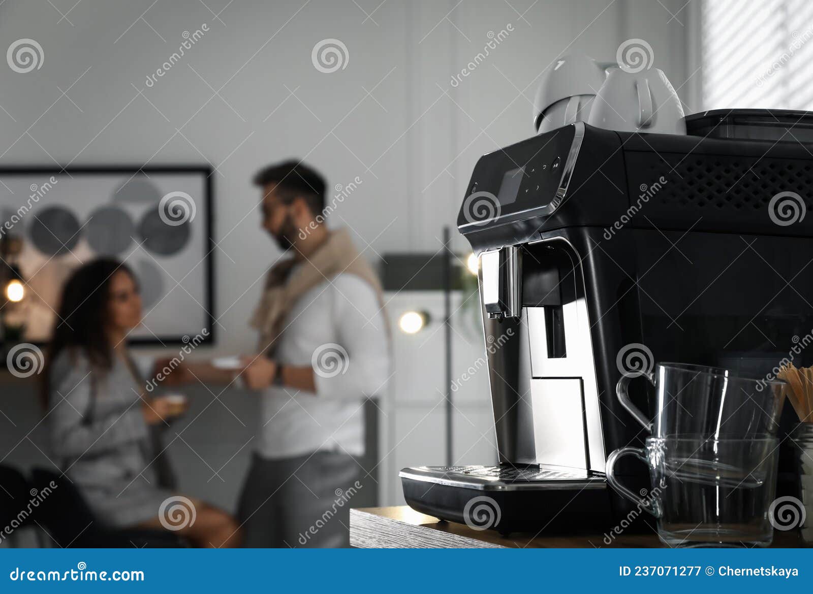Modern Coffee Machine in Office. Space for Text Stock Image Image of