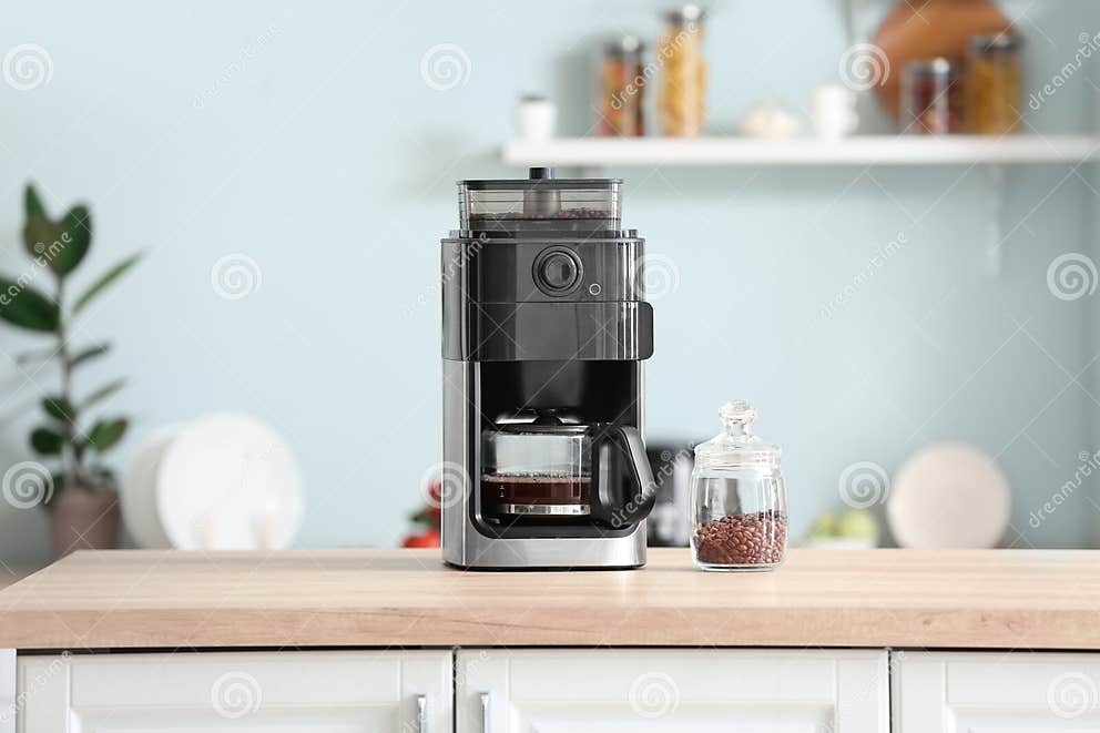 Modern Coffee Machine on Table in Kitchen Stock Image Image of office