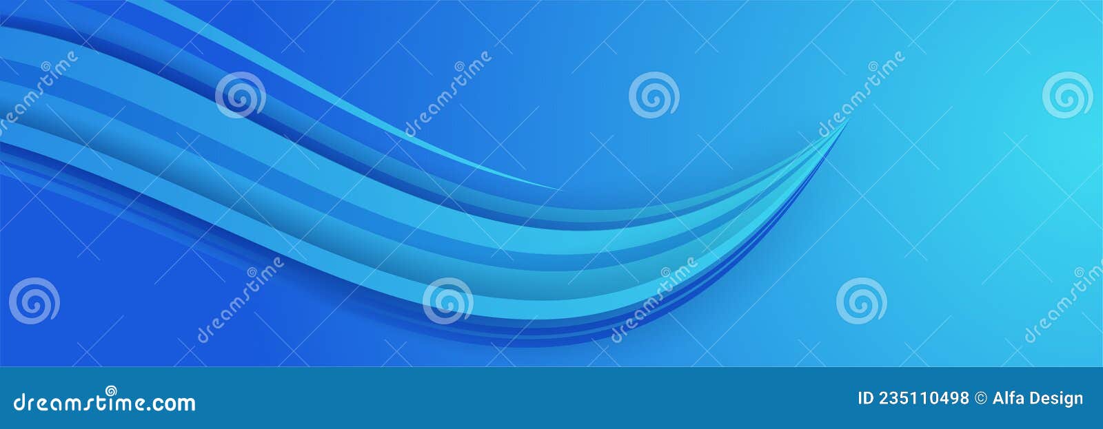 Modern Colorful Blue Wave Wide Banner Background. Abstract Background for  Banner Design Stock Illustration - Illustration of layout, vector: 235110498