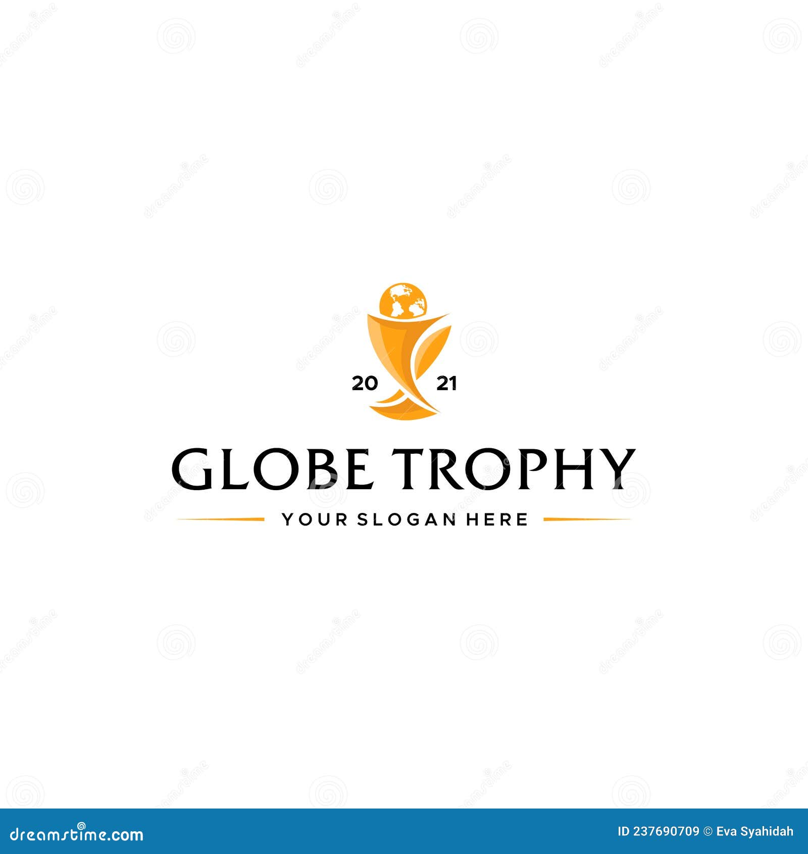 modern colorful globe trophy champion logo 