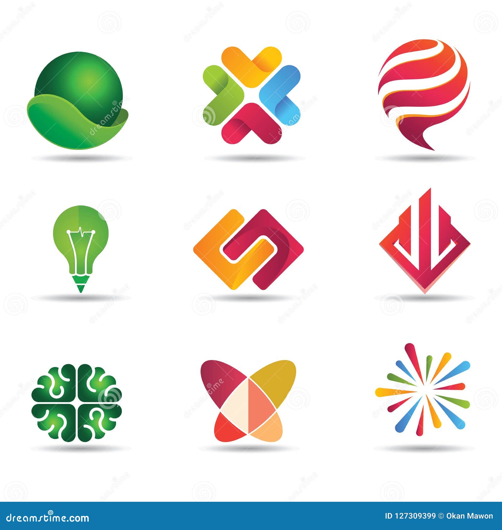 Modern Colorful Logo Design Inspiration Template Stock Vector Illustration Of Environment Easy