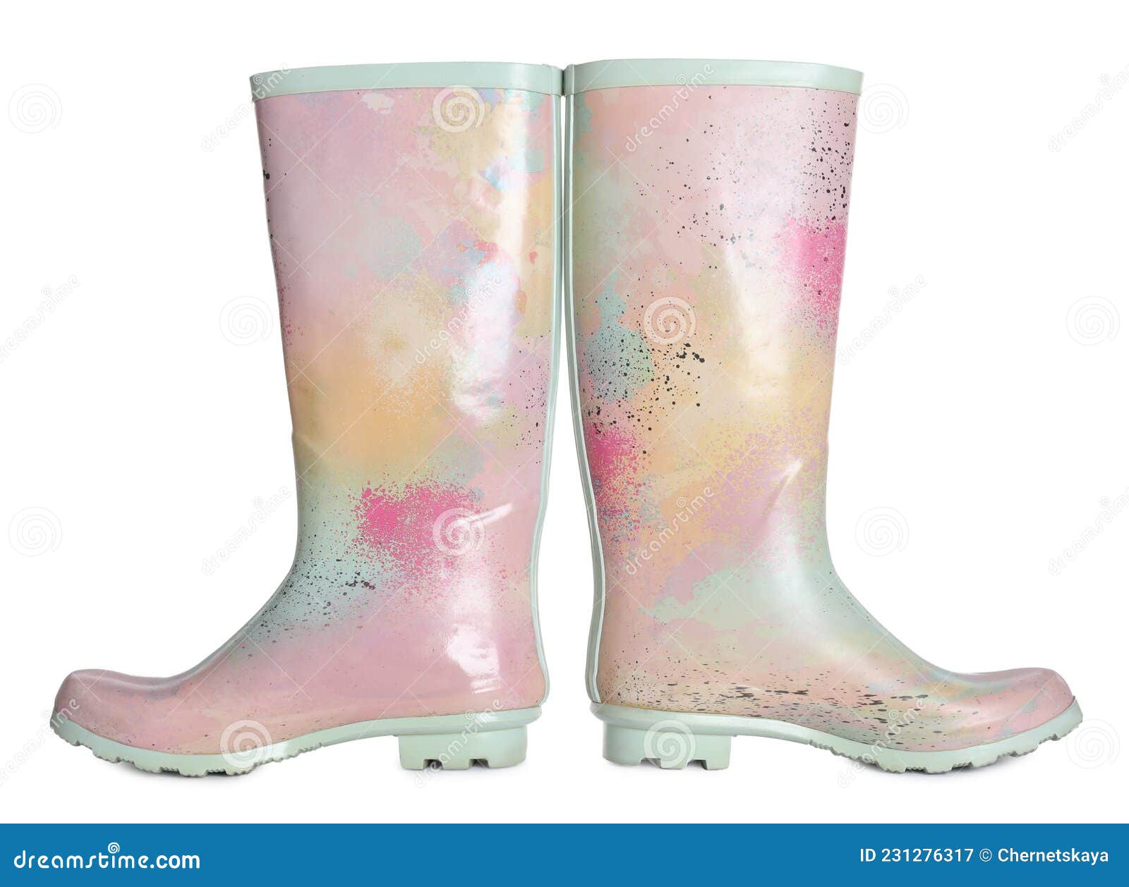 colorful rubber boots