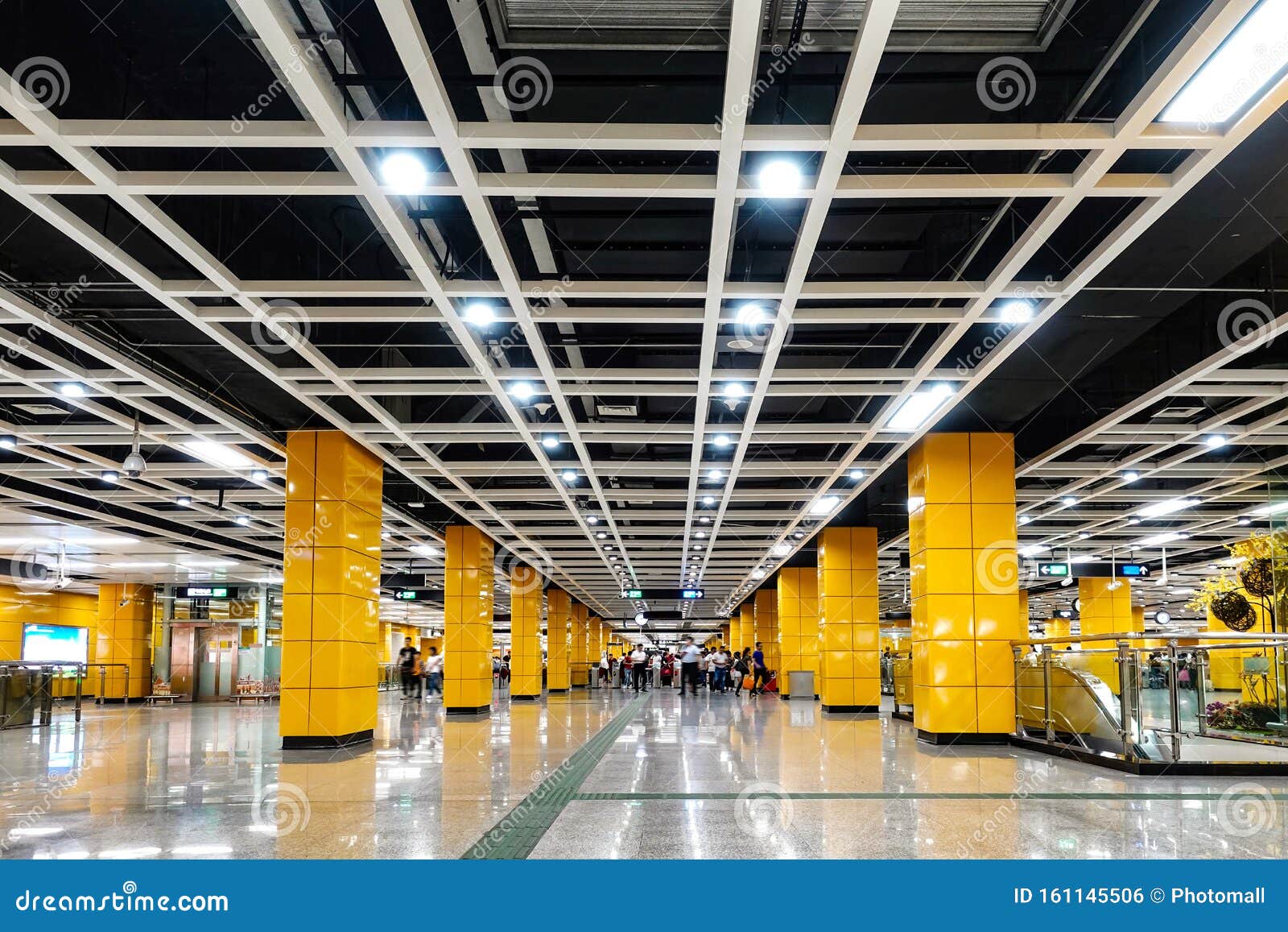 modern commercial building  interior  subway station