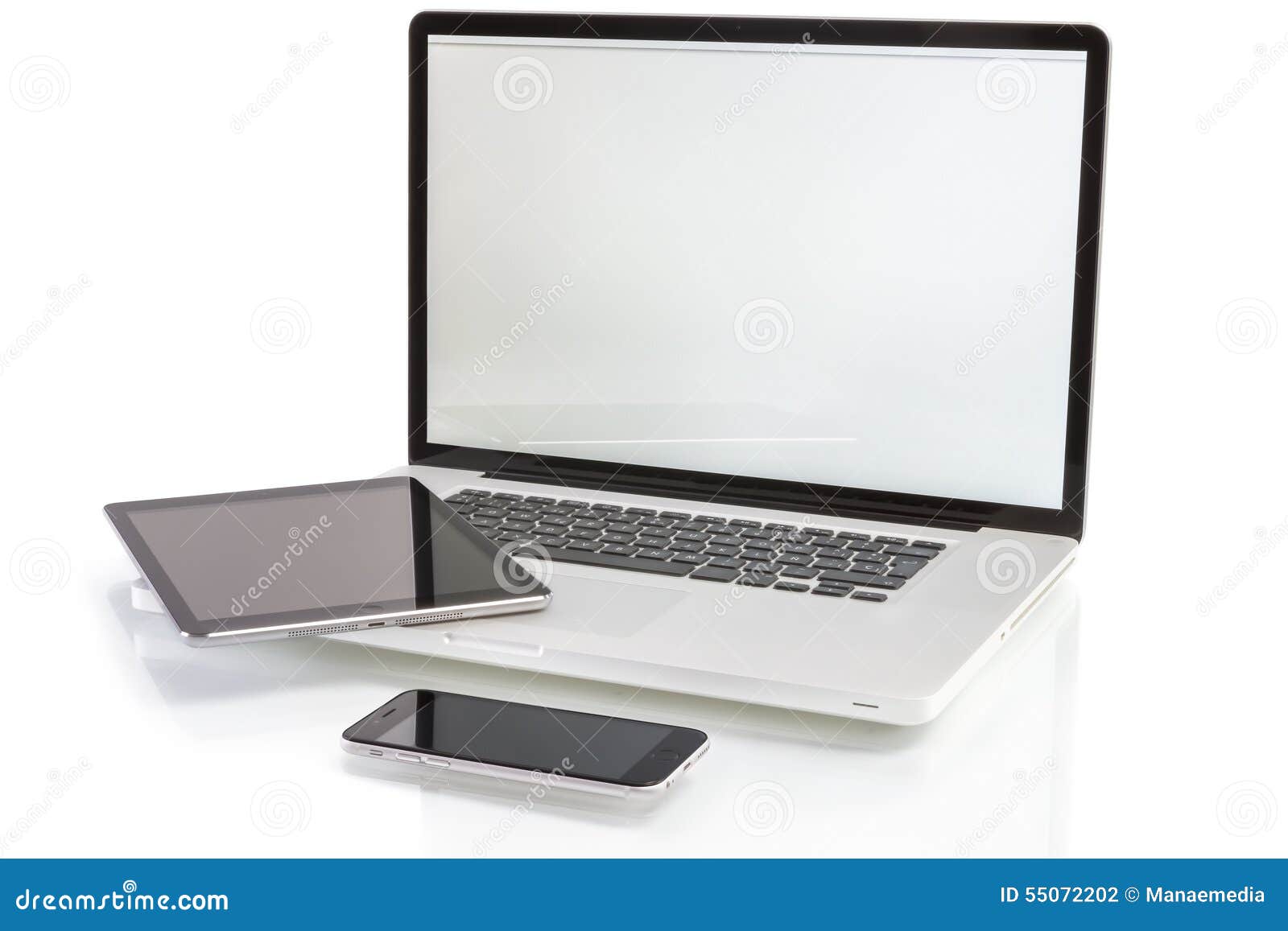 modern computer devices - laptop, tablet pc and smartphone