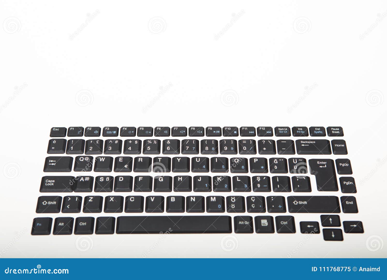 Modern Computer Keyboard on White Background Stock Image - Image of