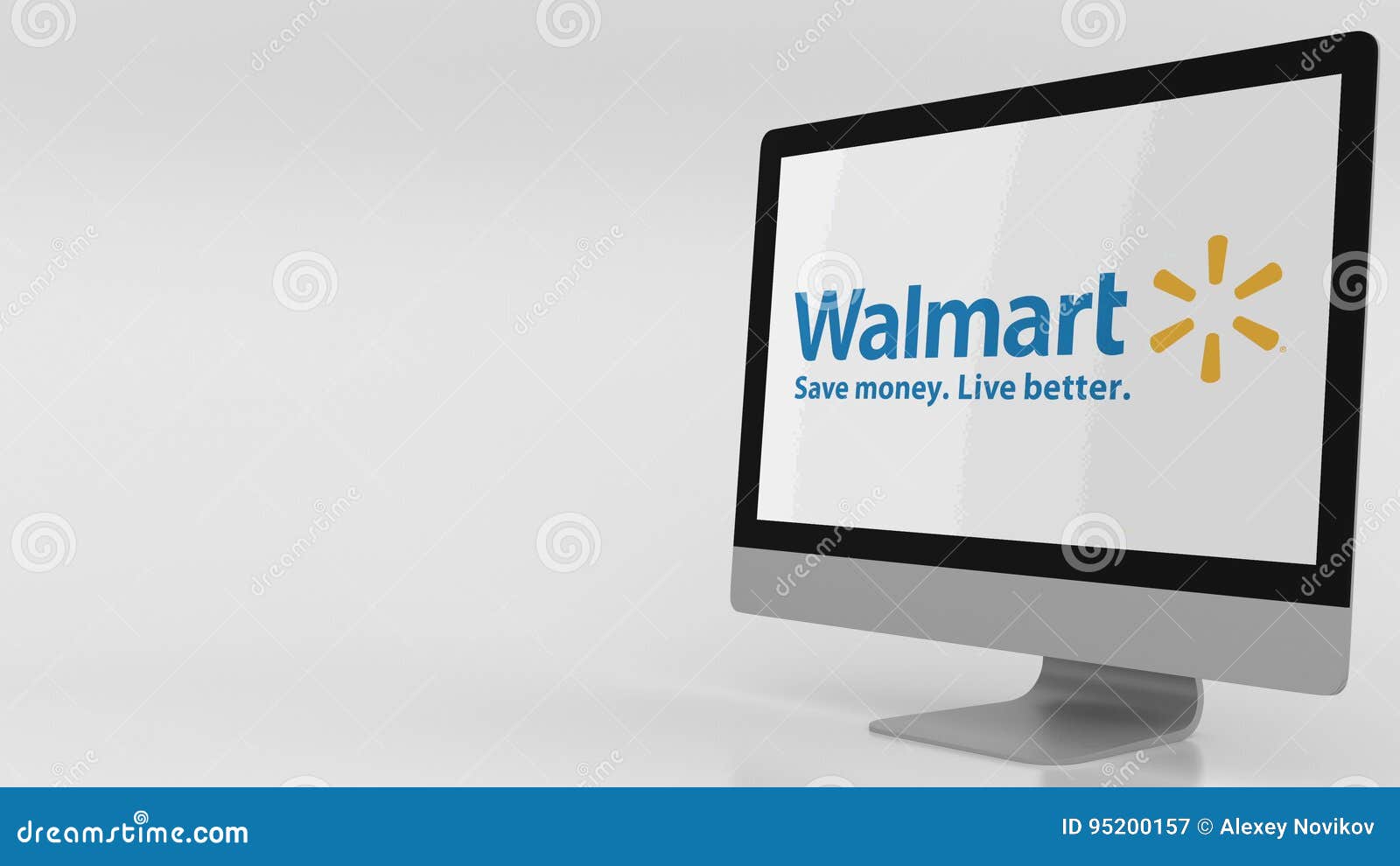 Modern Computer Screen With Walmart Logo Editorial 3d Rendering