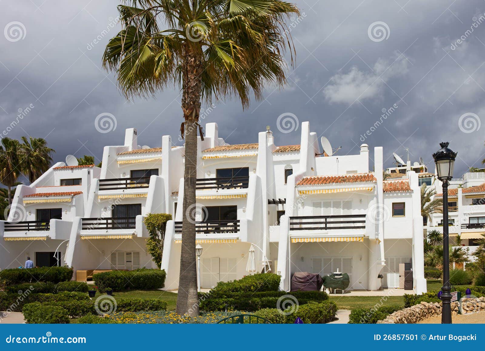 Modern Condos in Marbella stock image. Image of residential 26857501