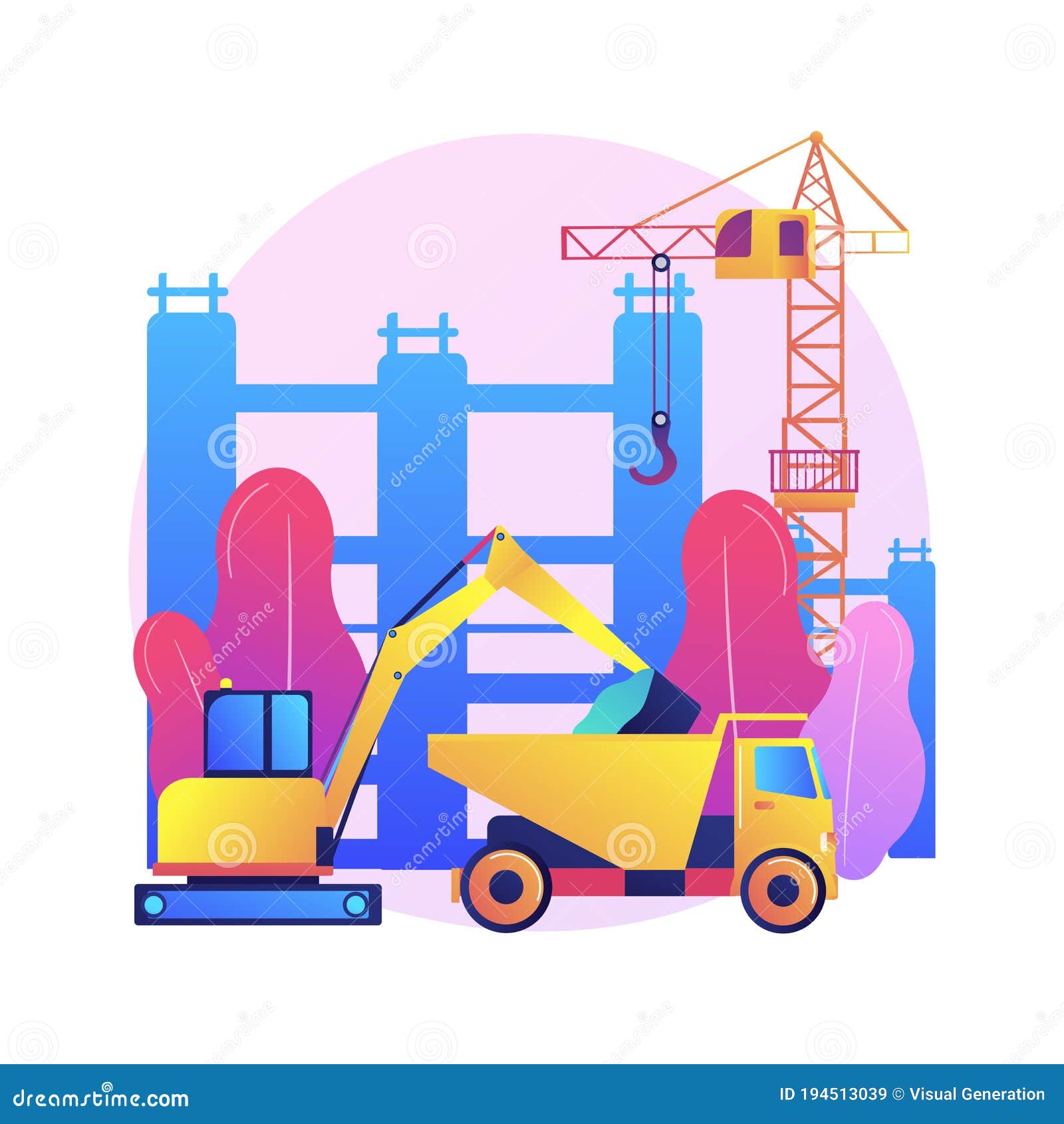 Modern Construction Machinery Abstract Concept Vector Illustration Stock Vector Illustration Of Maintaining Industrial 194513039