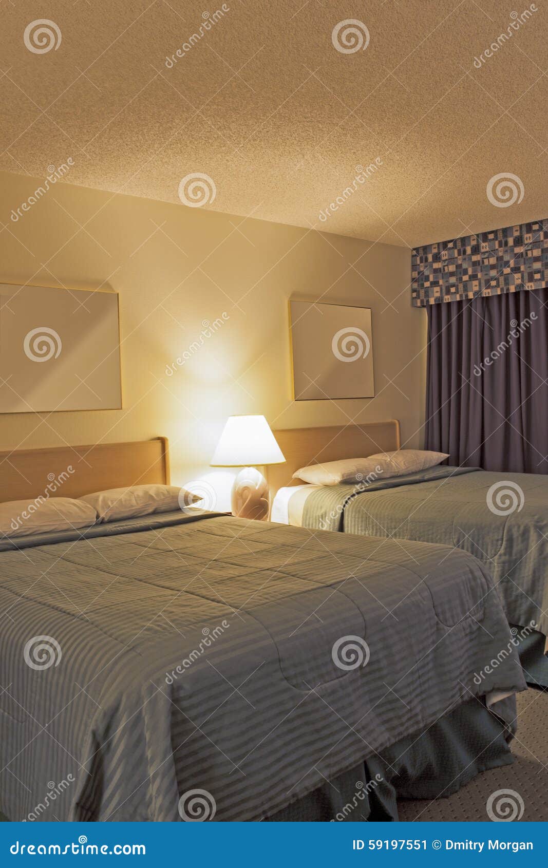 Modern Contemporary Bedroom with Two King Size Beds Stock Image Image
