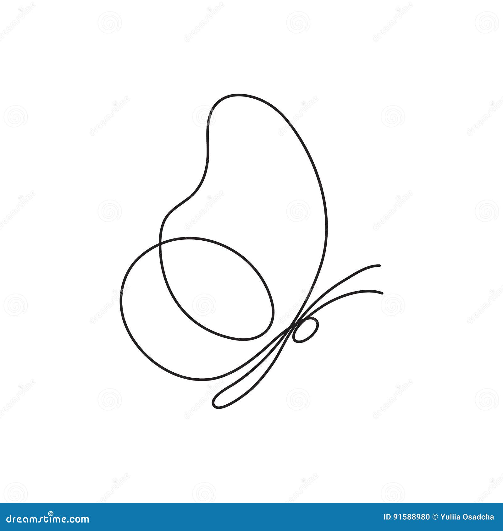 Outline drawing of butterfly. Vector... - Stock Illustration [101694019] -  PIXTA