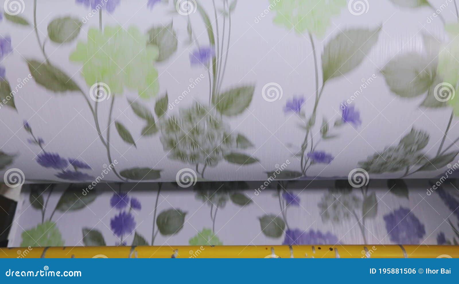 Modern Conveyor for Wallpaper Production. Wallpaper Production Stock