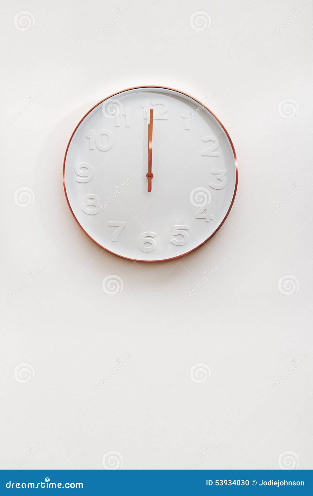 Modern Copper and White Decorative Wall Clock Stock Photo Image of