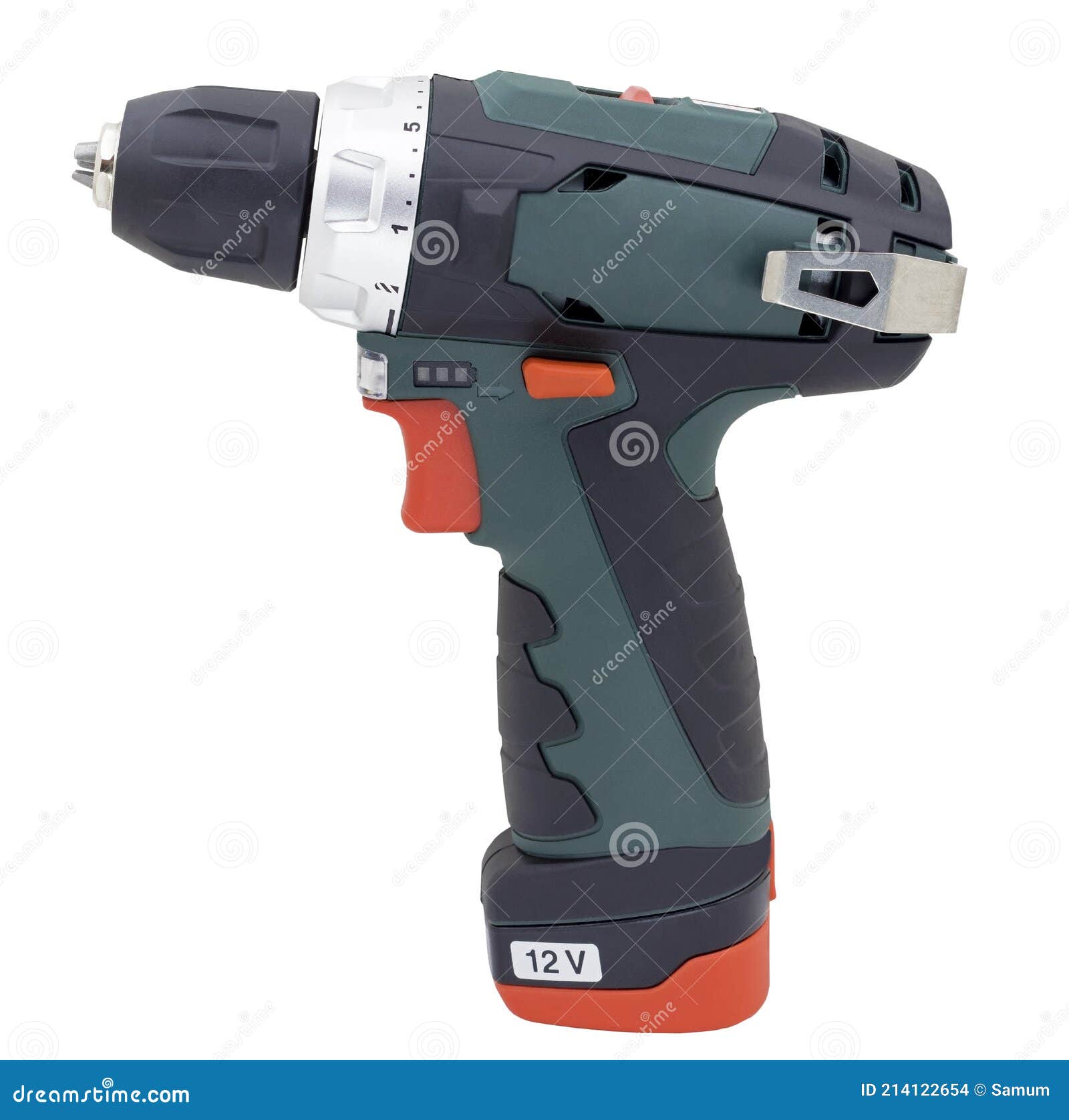 Modern Cordless Drill on a White Stock Photo - Image of powered ...
