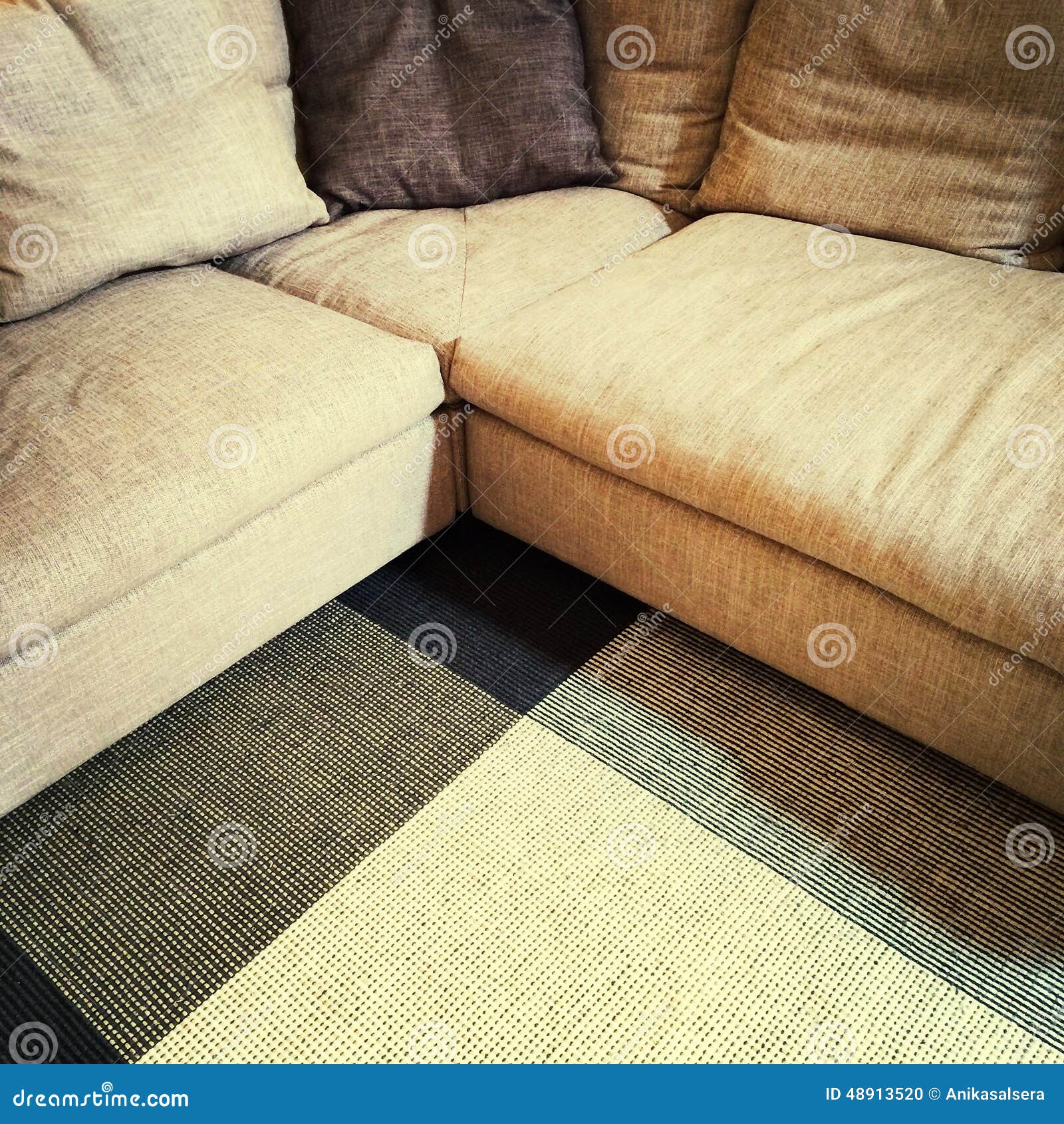 Modern Corner Sofa and Carpet Stock Photo Image of living, closeup