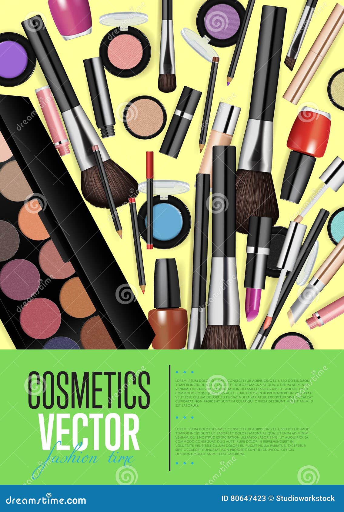 Modern Cosmetics Accessories Vector Concept Stock Vector Illustration
