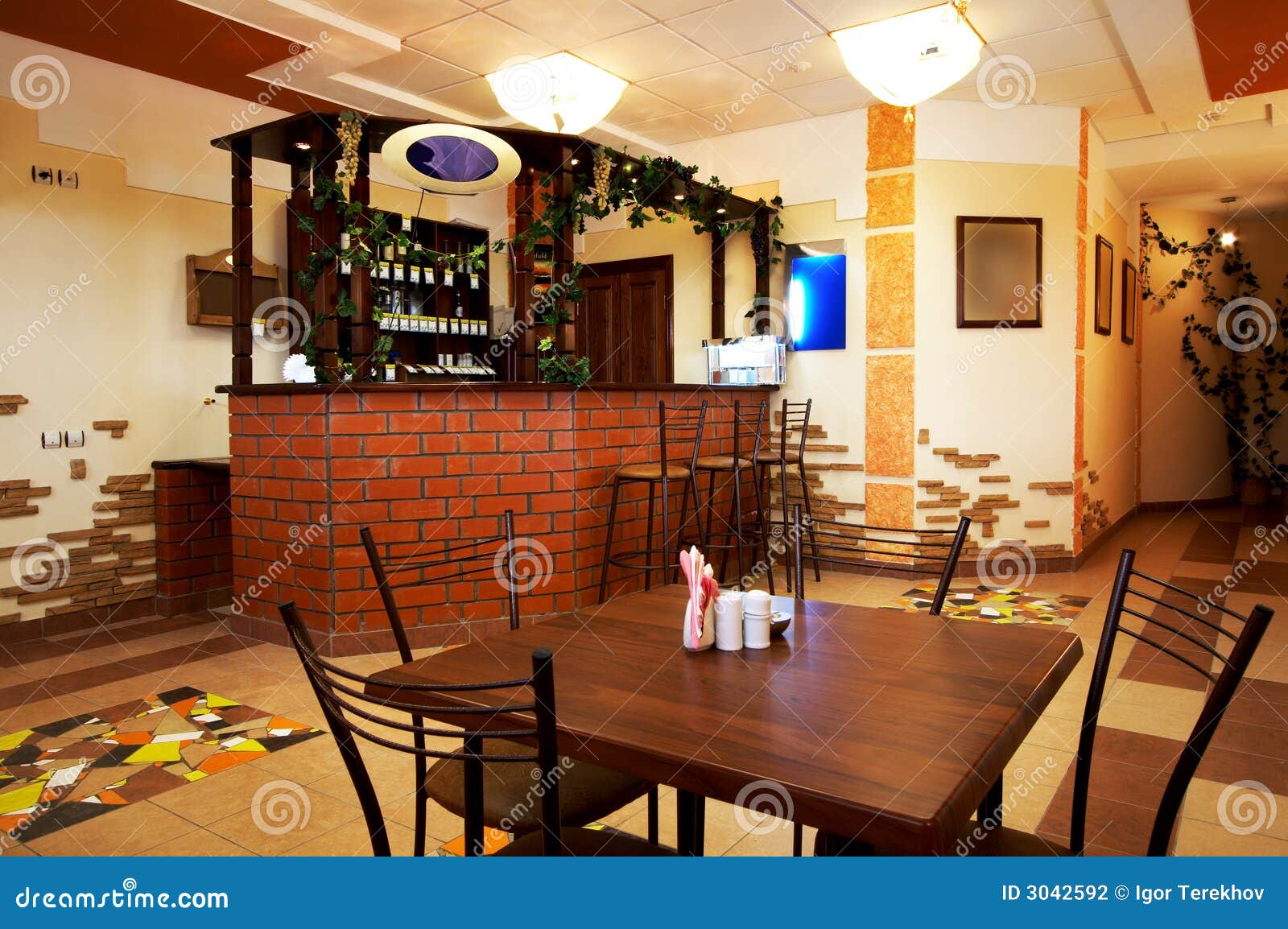 Modern and cosy cafe stock photo. Image of social, public - 3042592