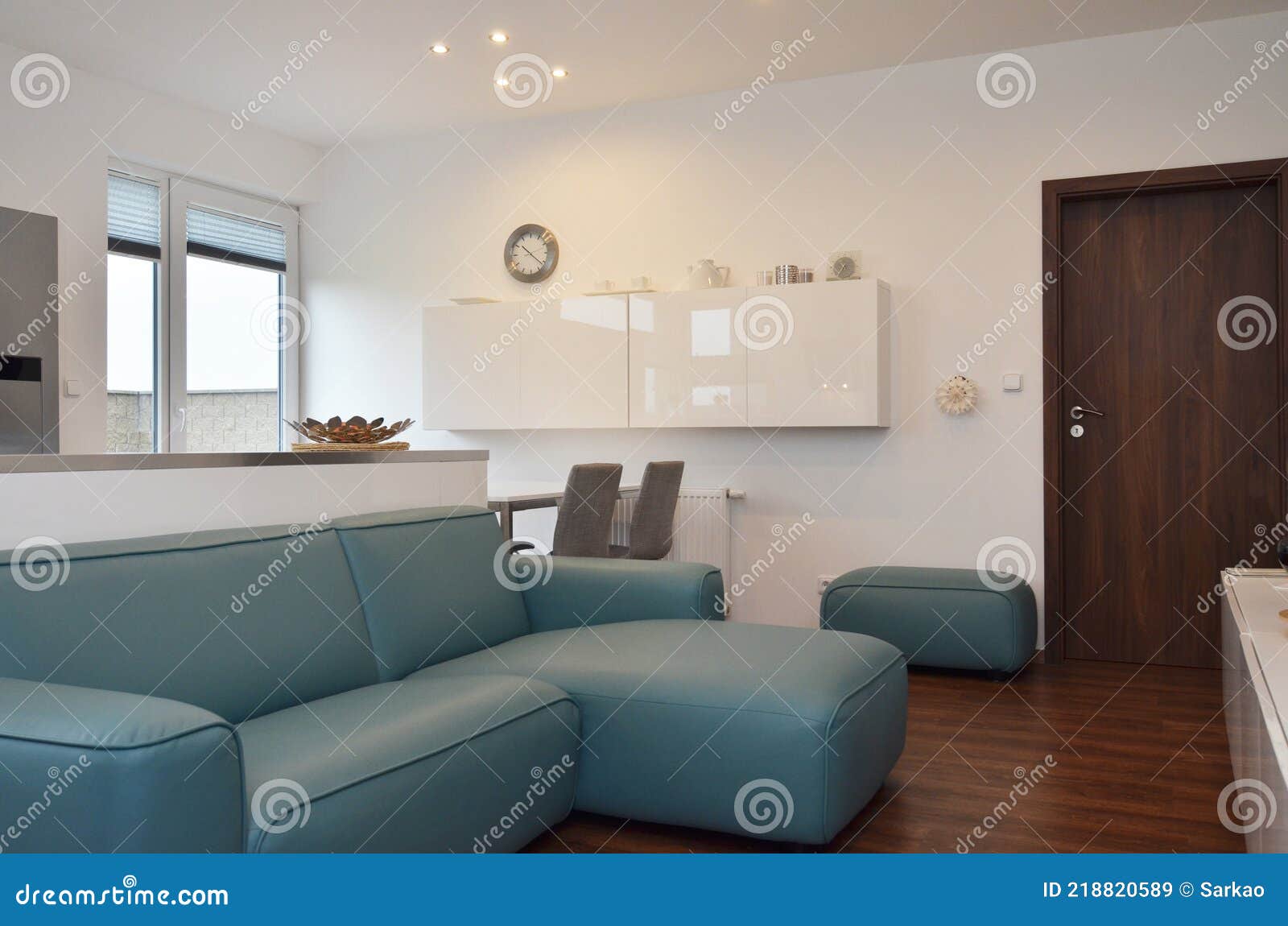Modern cosy living room stock image. Image of light 218820589