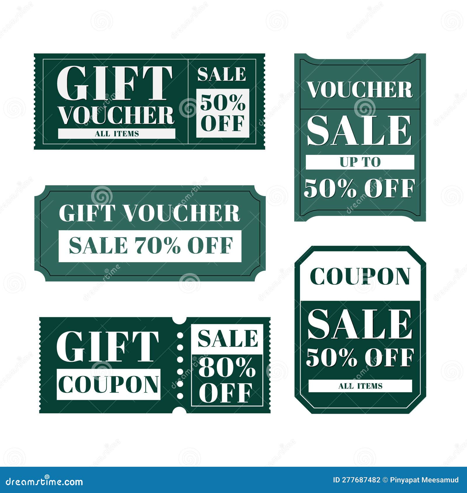 Modern Coupon and Voucher for Promotion with Flat Design Stock Vector