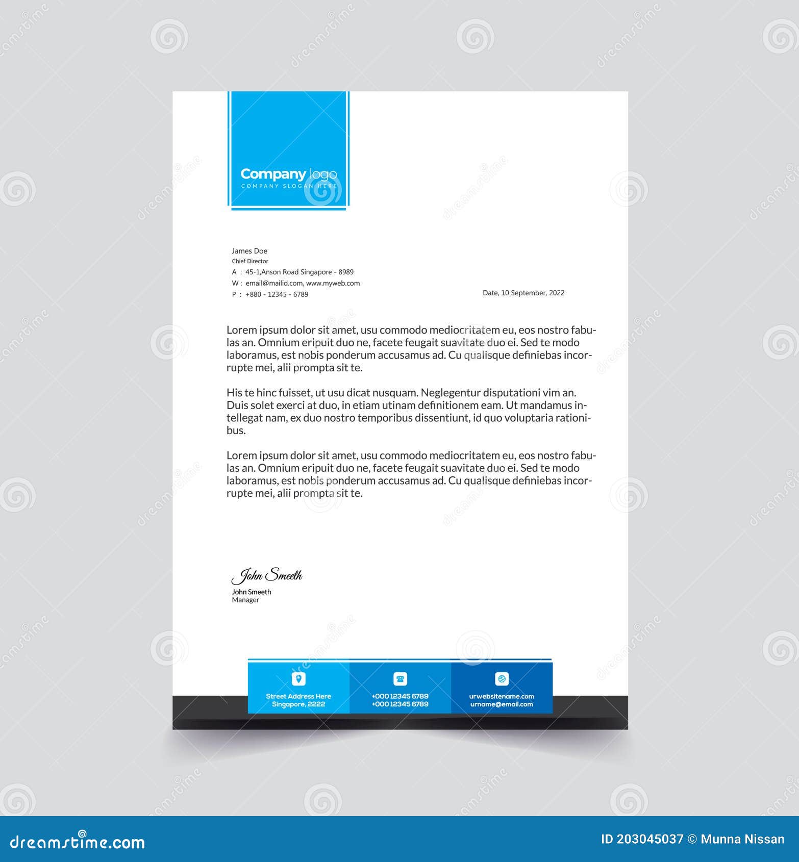 Modern Creative Elegant Corporate, Company Letterhead, Pad Template