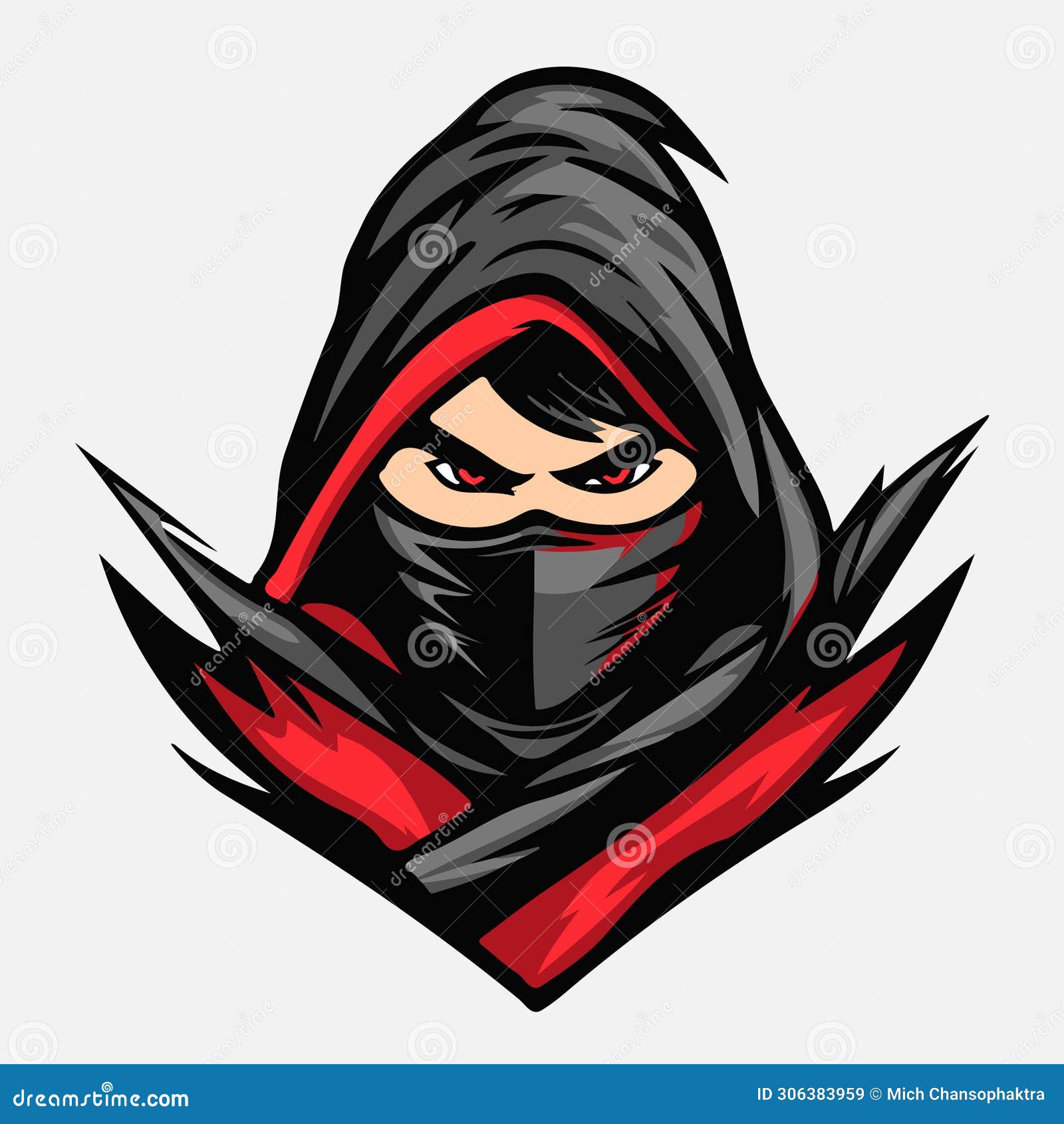 modern creative esport  ninja modern logo art  drawing