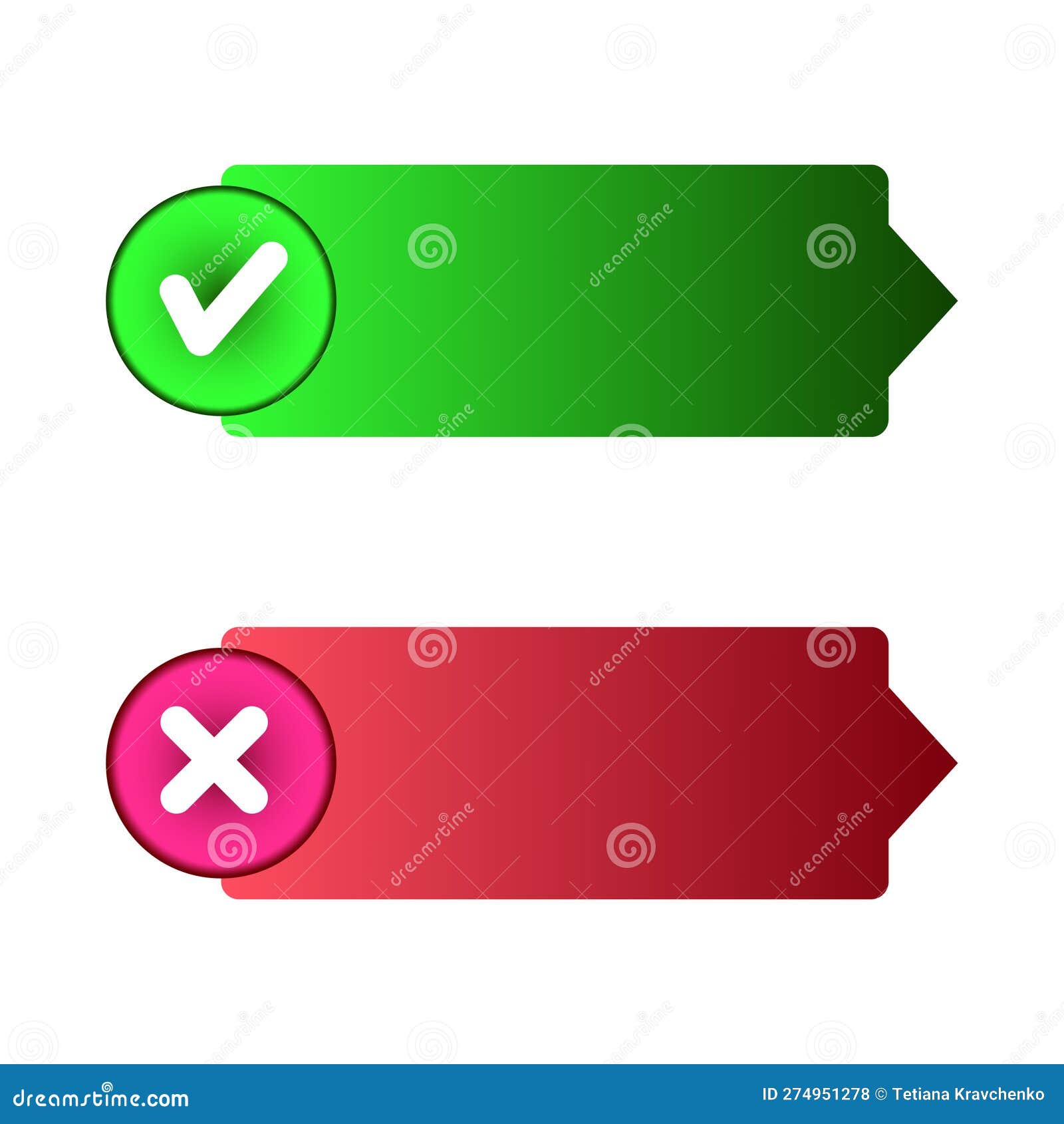 Modern Cross Tick Banners. Text Design. Business Concept. Vector