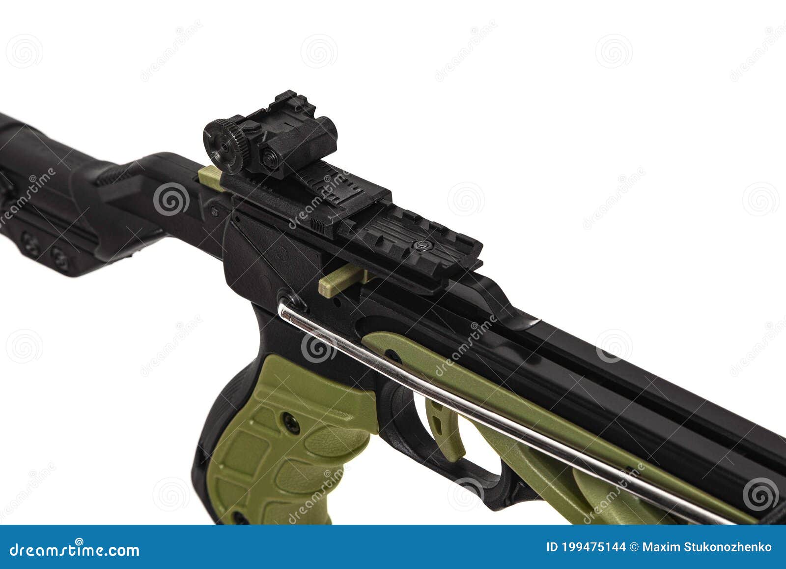 Modern Crossbow Isolate on a White Back. Quiet Weapon for Hunting and