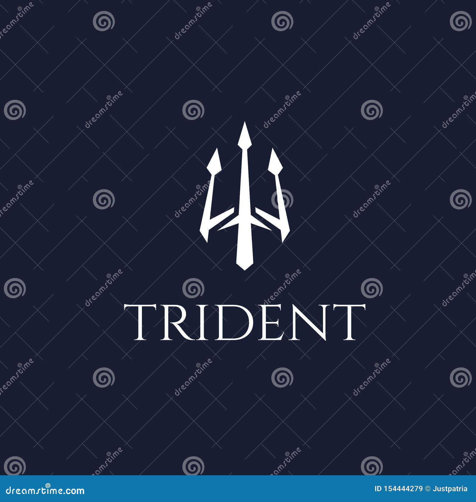 modern dark blue trident logo  inspiration