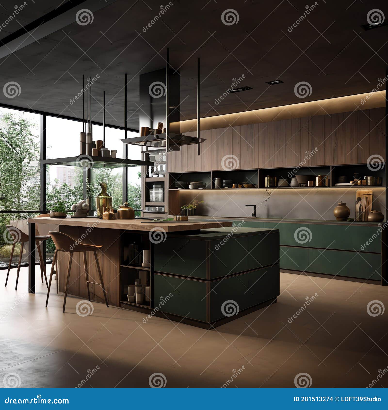 modern-dark-green-generative-ai-modern-dark-green-kitchen-minimalist-interior-design-d-rendering-concept-281513274.jpg