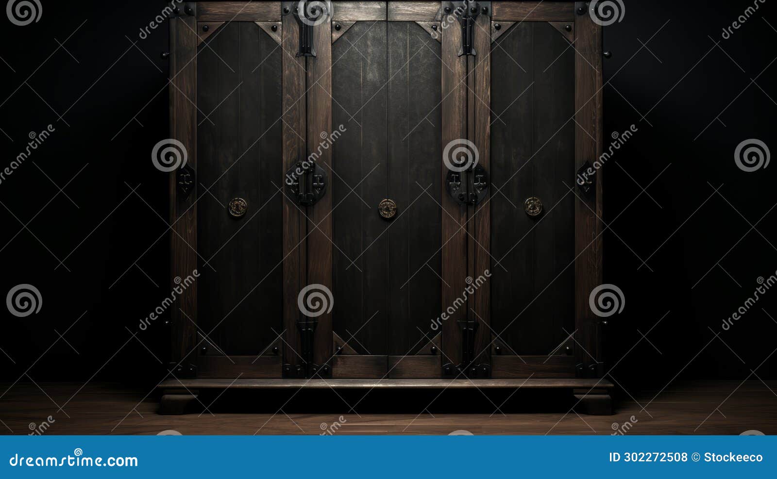 modern dark wood wardrobe with asian-inspired gothic details