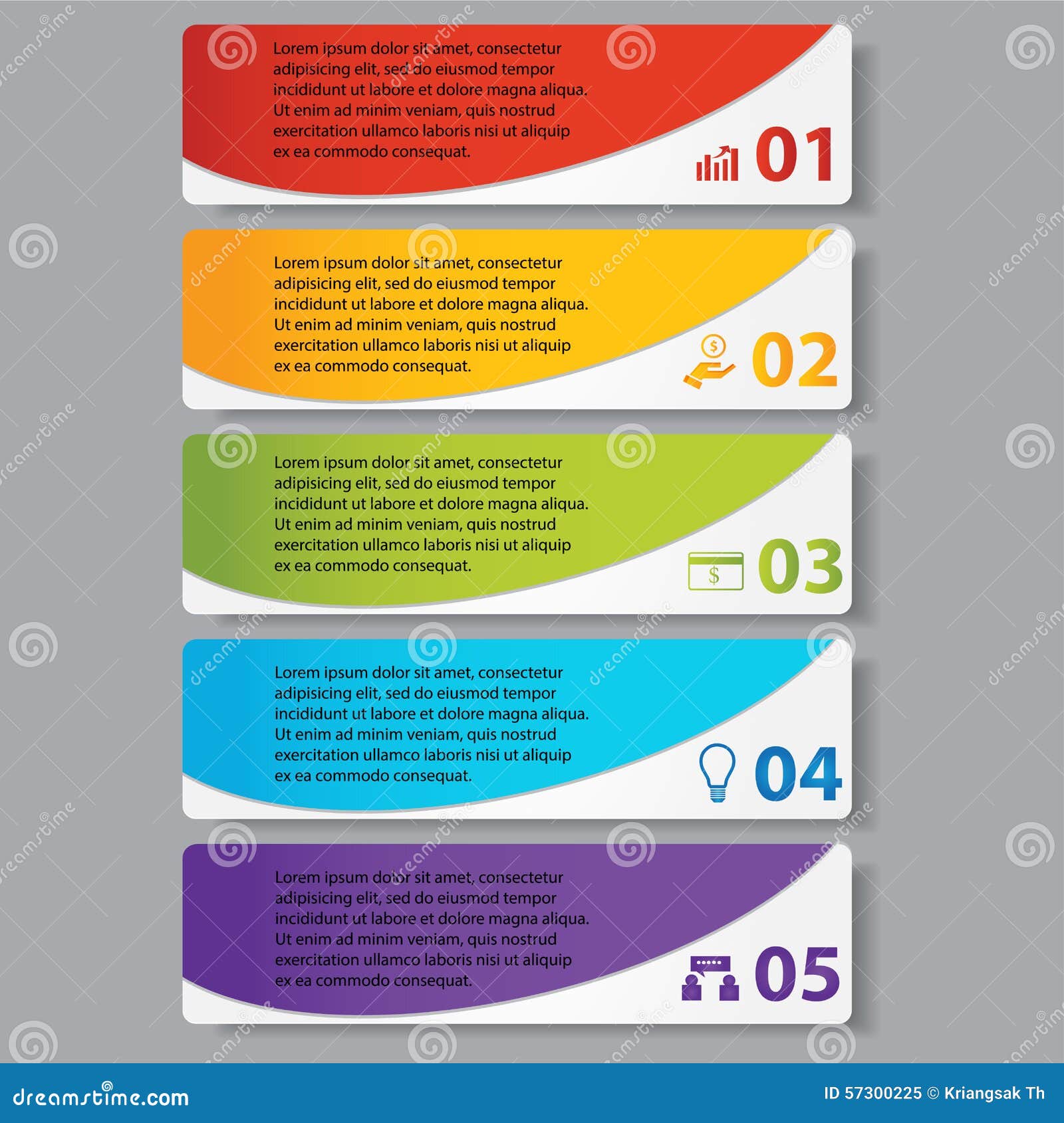 Modern Design Business Number Banners Template or Website Layout. Info